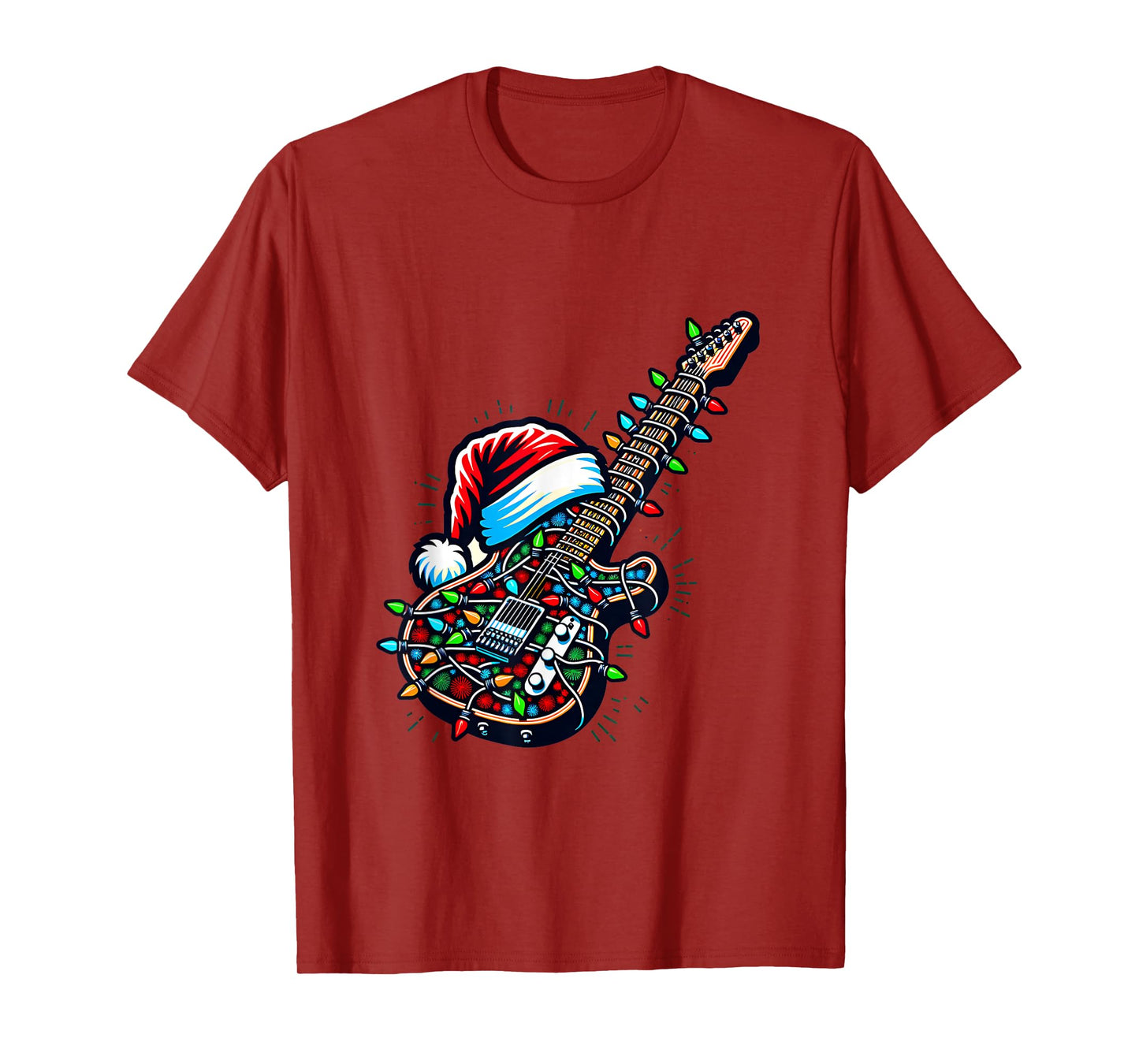 Rock & Roll Santa Xmas Guitarist Guitar Christmas Music T-Shirt