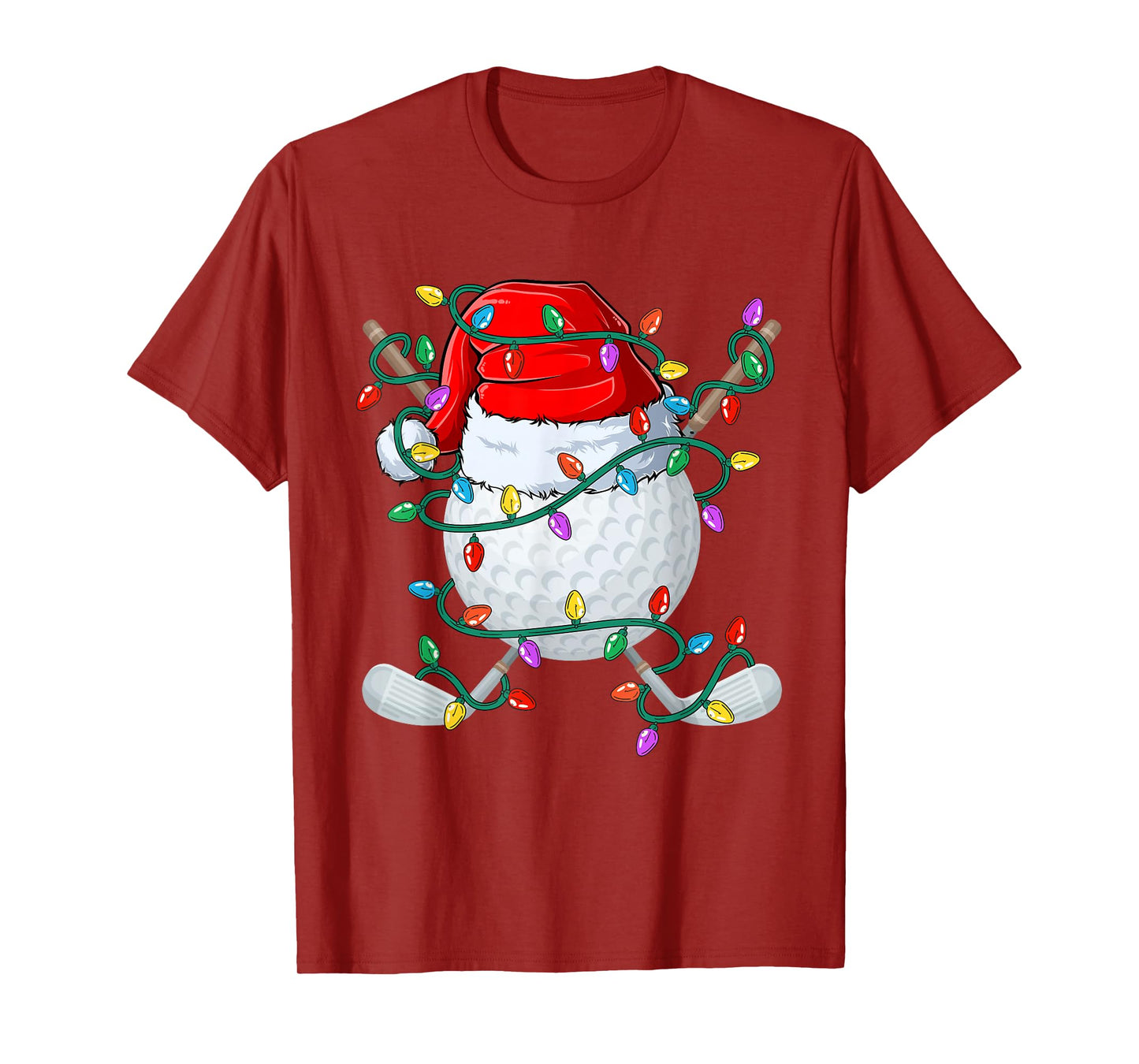 Christmas Golf Xmas Santa Sports Hat Golfer Golfing Funny T-Shirt