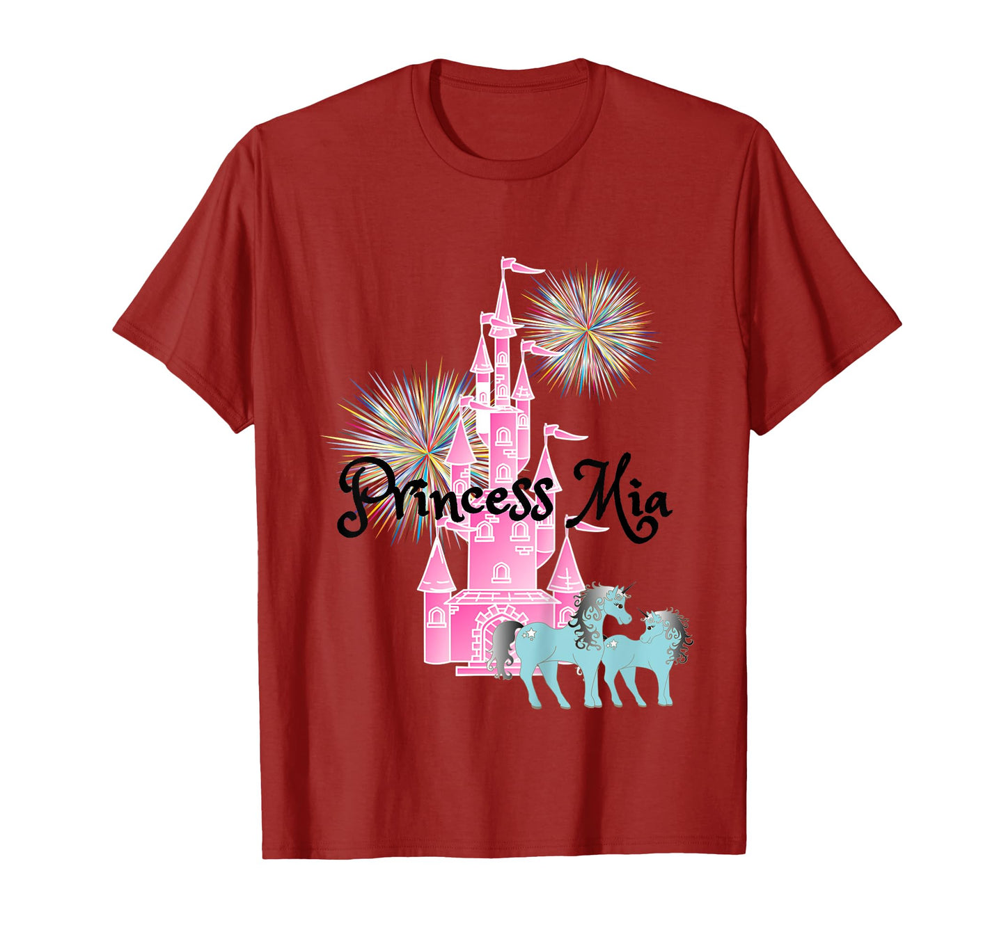 Kids Princess Mia Name Girls Personalized Custom T-Shirt