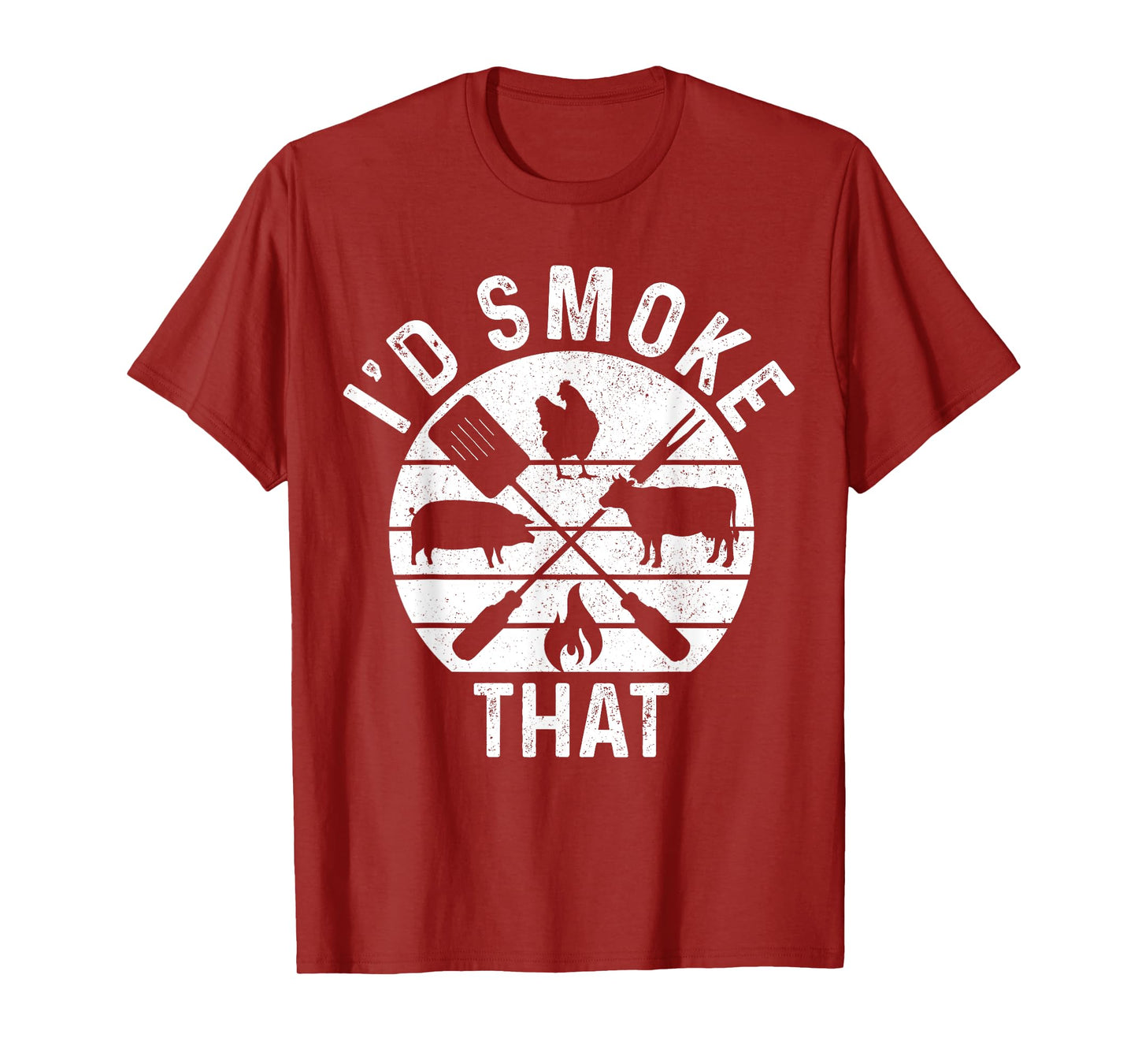 Chef Butcher BBQ I'd Smoke That Pork Beef Funny Father's Day T-Shirt