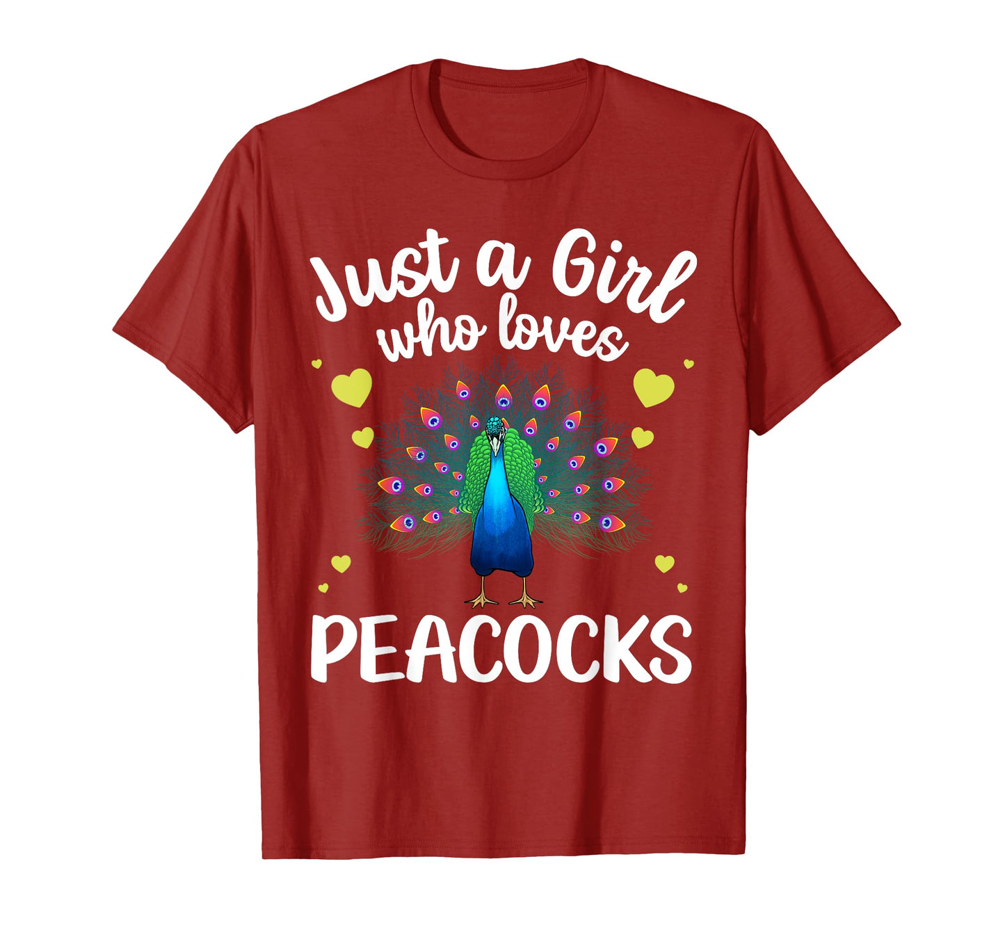 Funny Peacock Design For Women Girls Kids Bird Peacock Lover T-Shirt