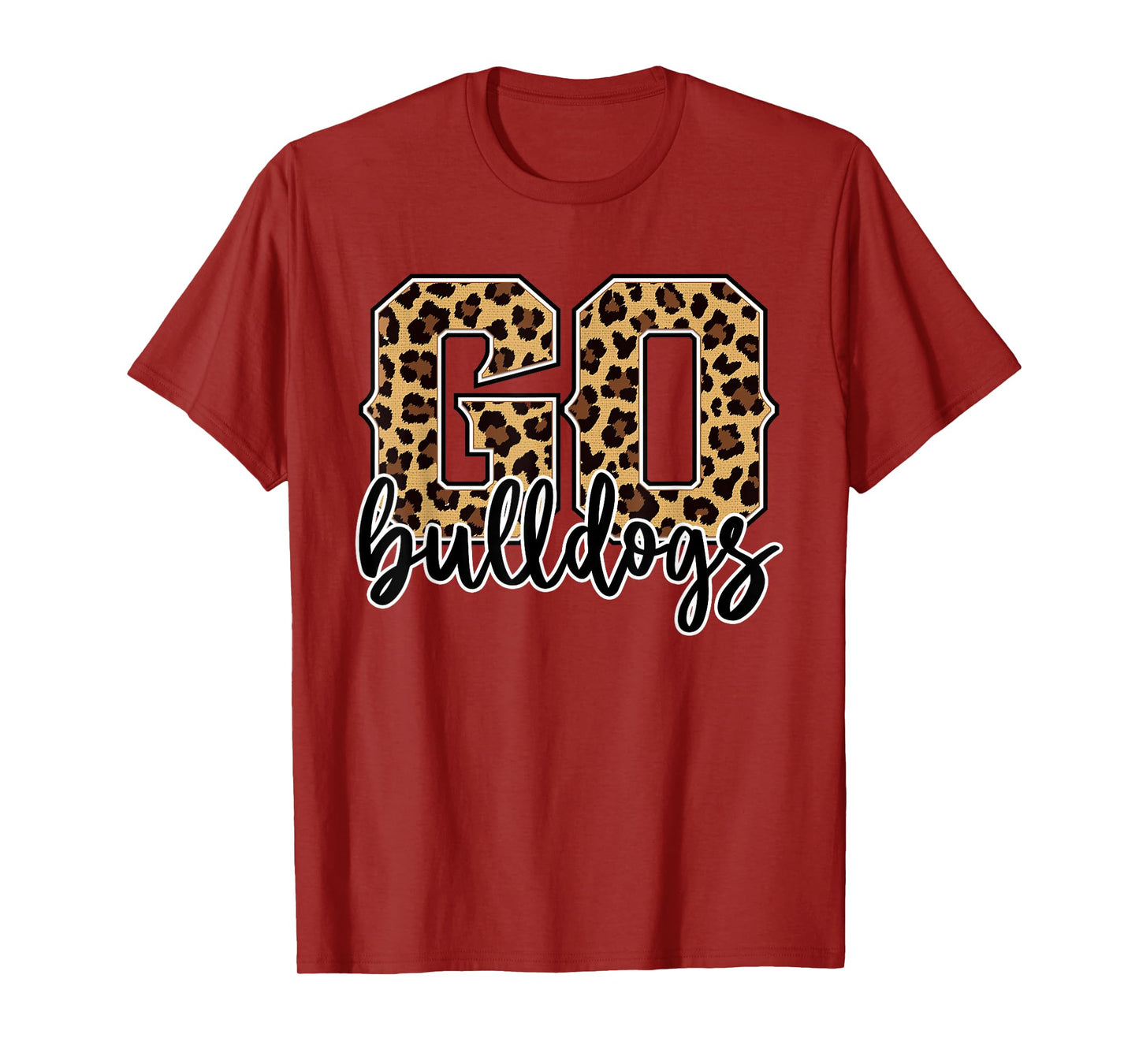 Braves Go Bulldogs Leopard Print Womens Cheetah Graphic T-Shirt