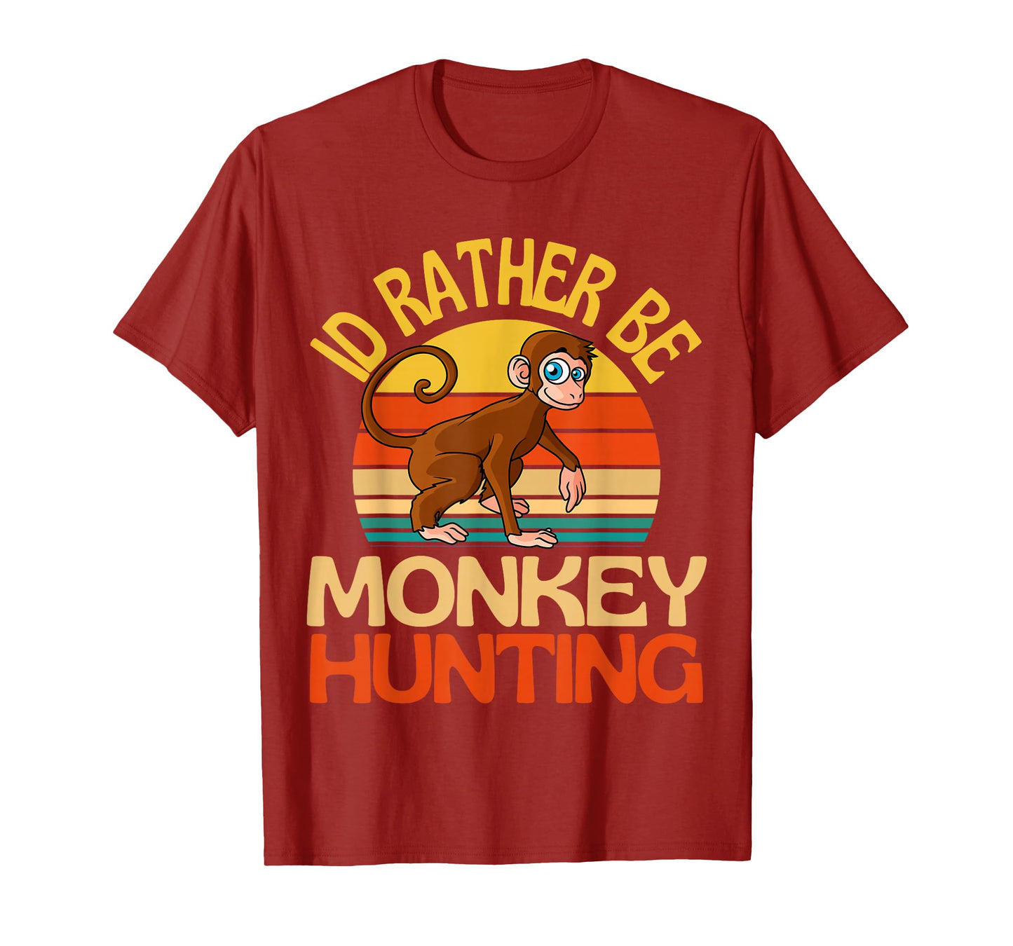 Id Rather Be Monkey Hunting Cute Monkey Lover T-Shirt
