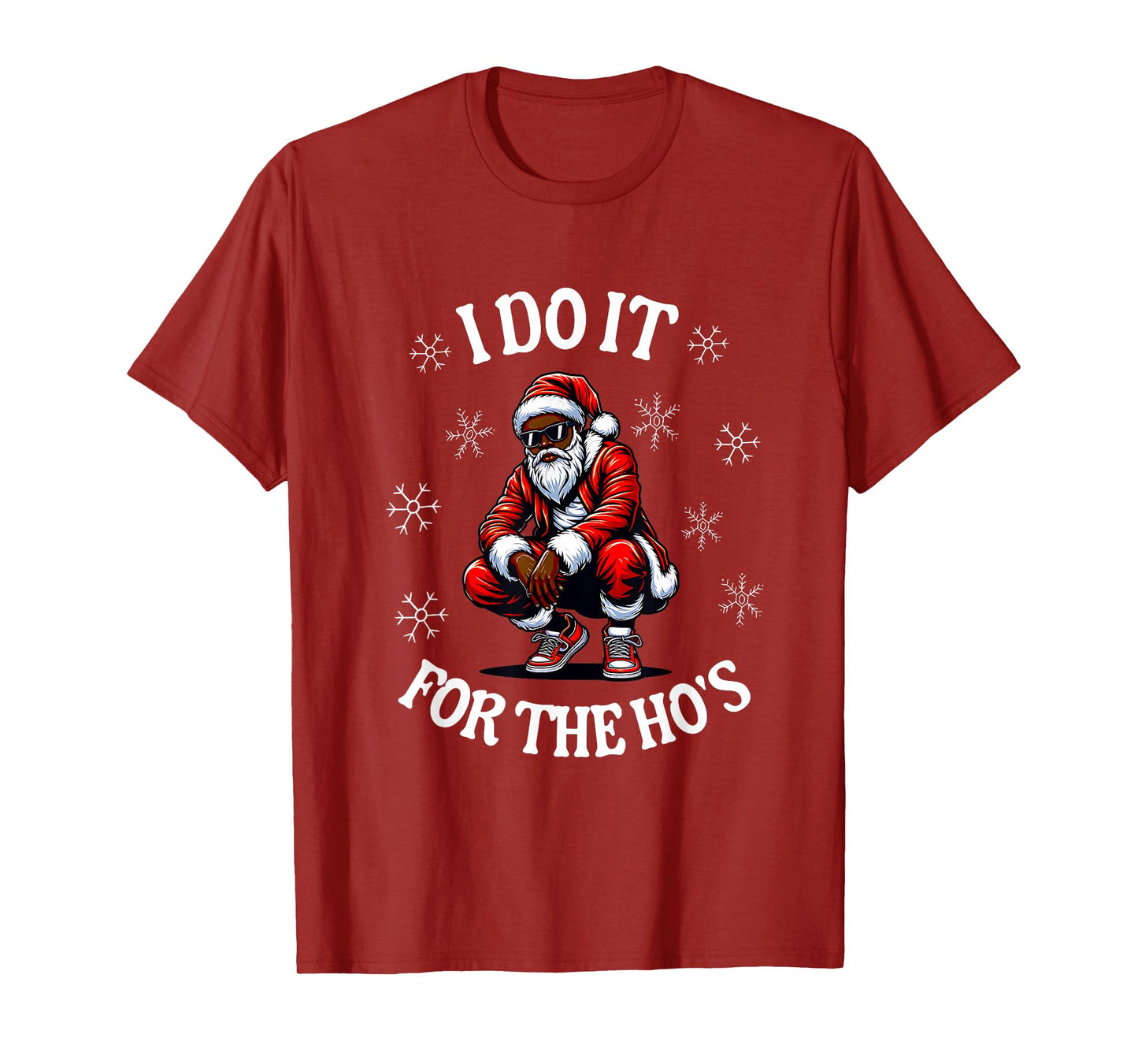I Do It For The Hos African American Christmas Afro Santa T-Shirt