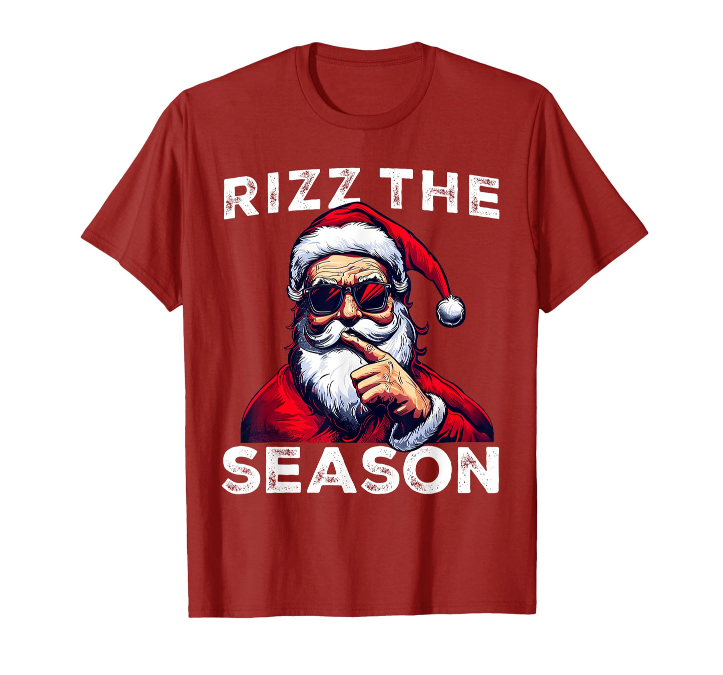 Rizz The Season Funny Santa Joke White Elephant Christmas T-Shirt