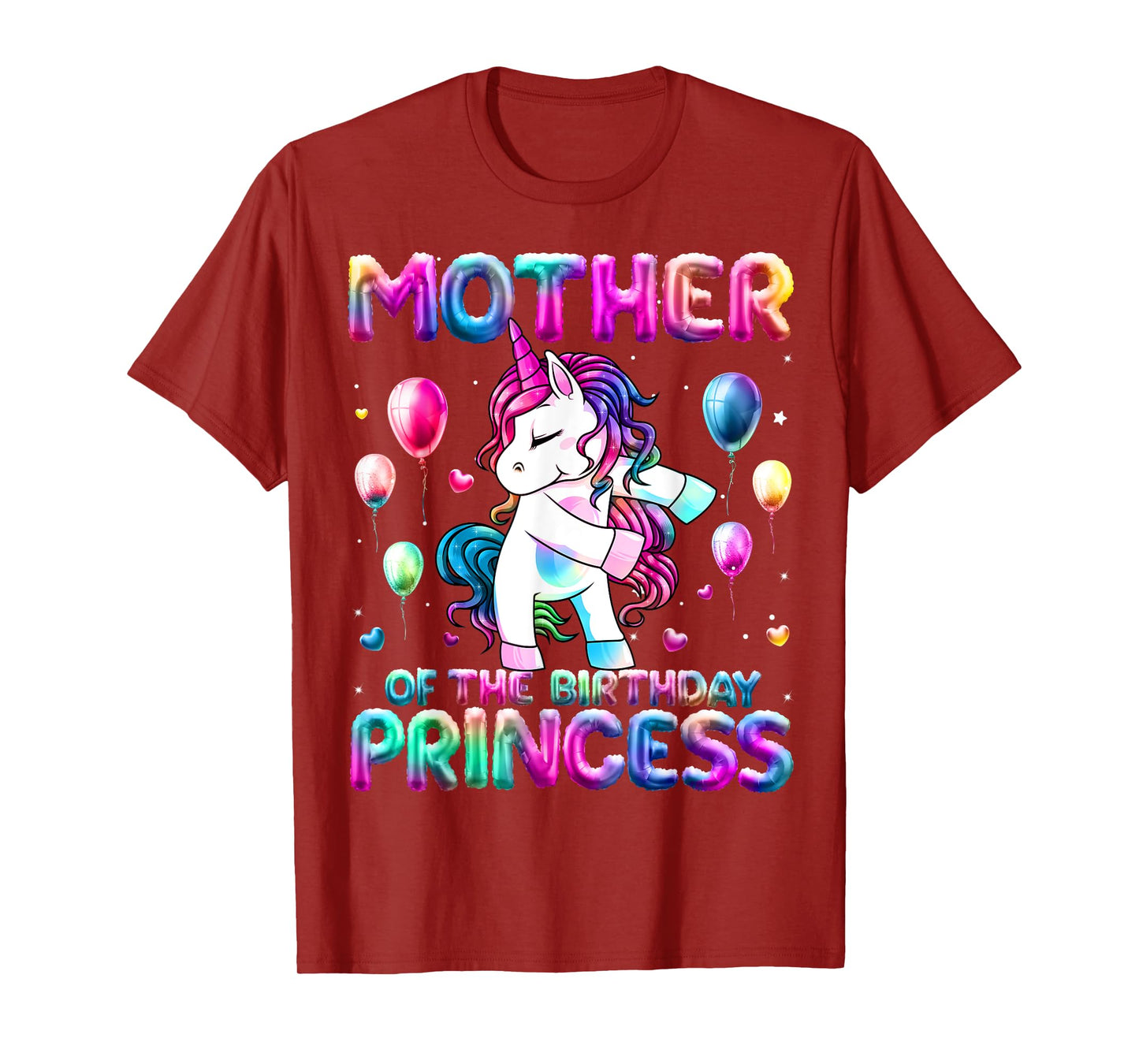 Mother of the Birthday Princess Girl Flossing Unicorn Mom T-Shirt