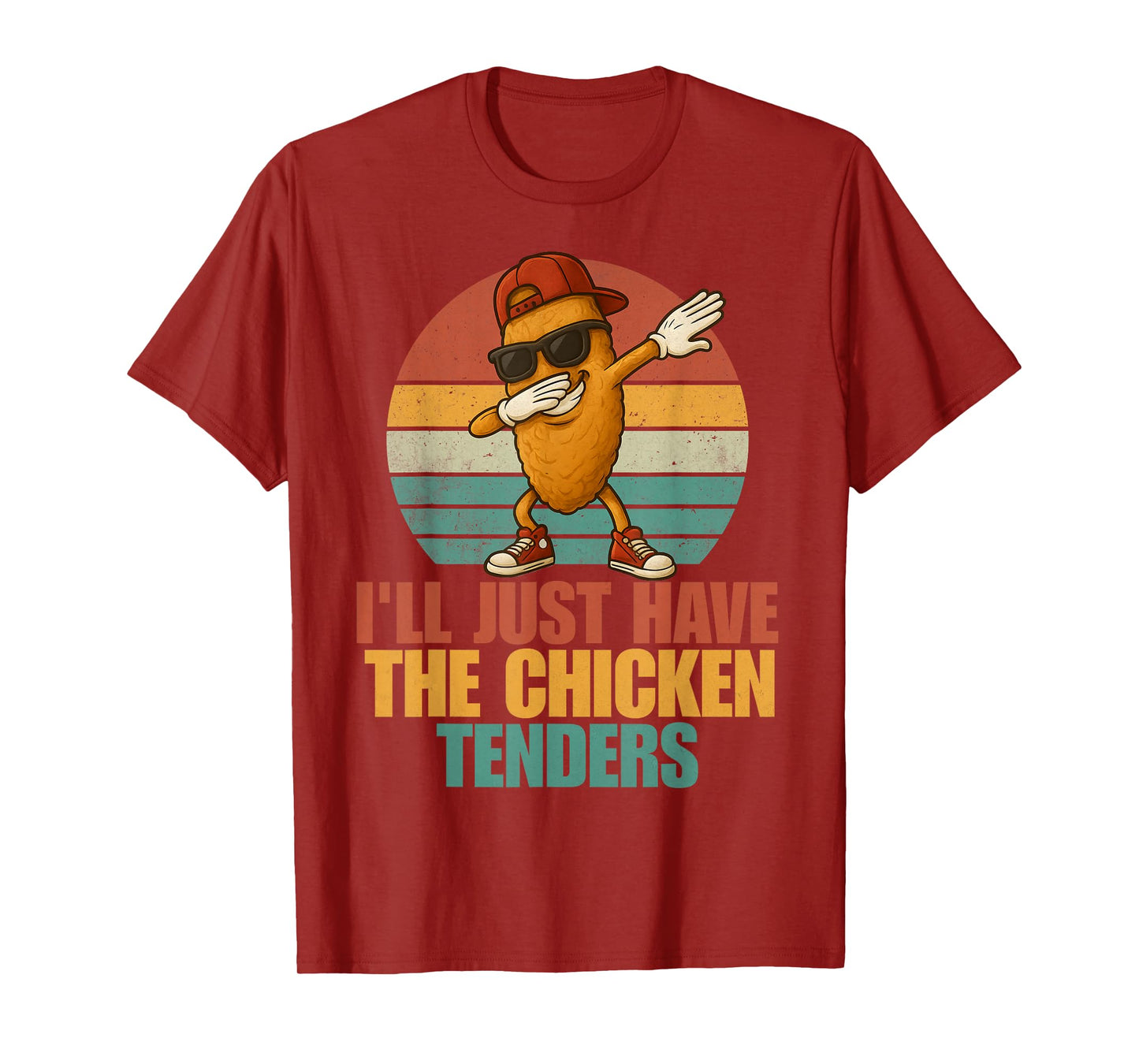 Funny Dabbing Chicken Tenders Bruh Boys Kid Retro Fast Food T-Shirt