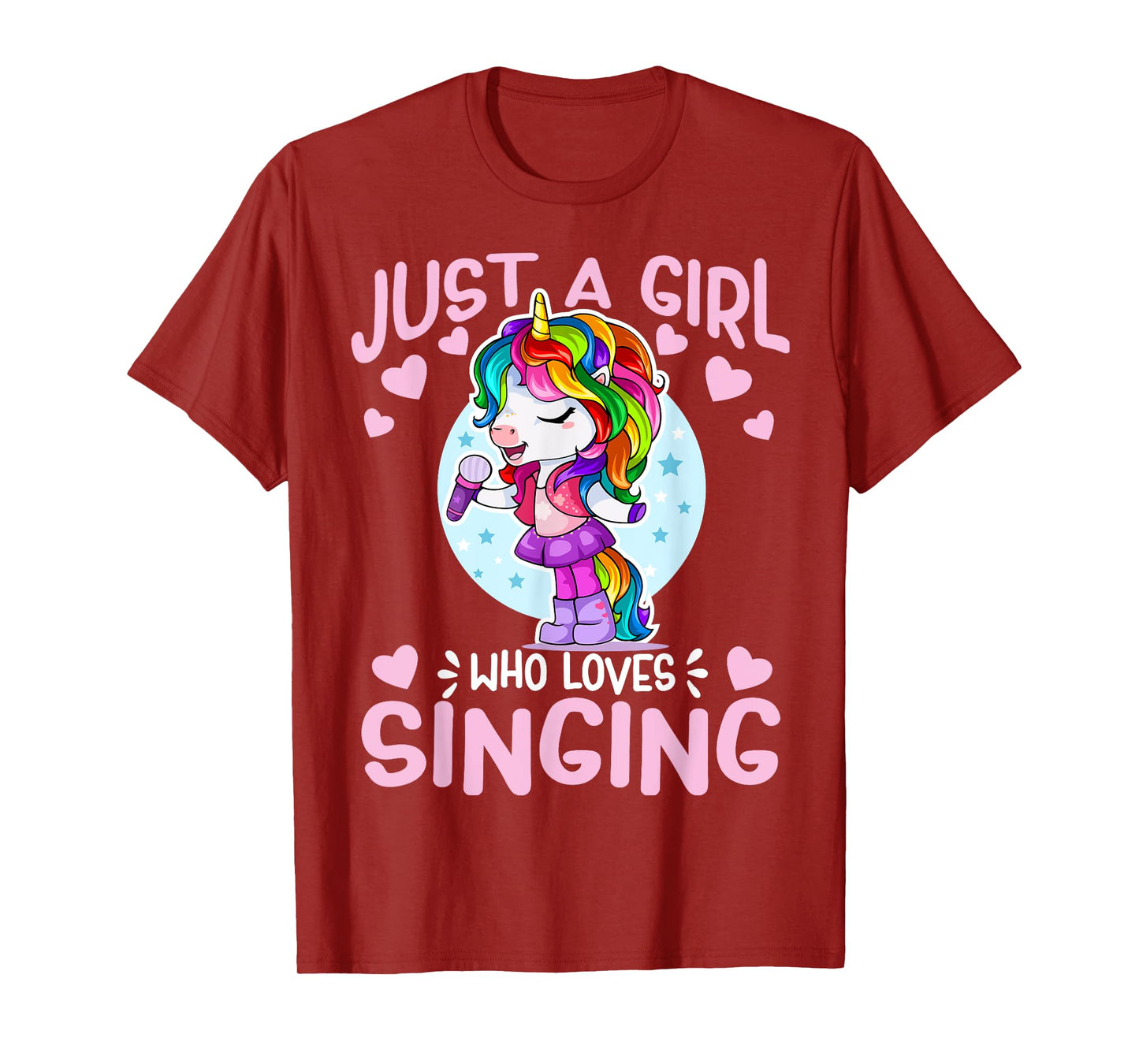 Just A Girl Who Loves Singing Funny Karaoke Singer Unicorn T-Shirt