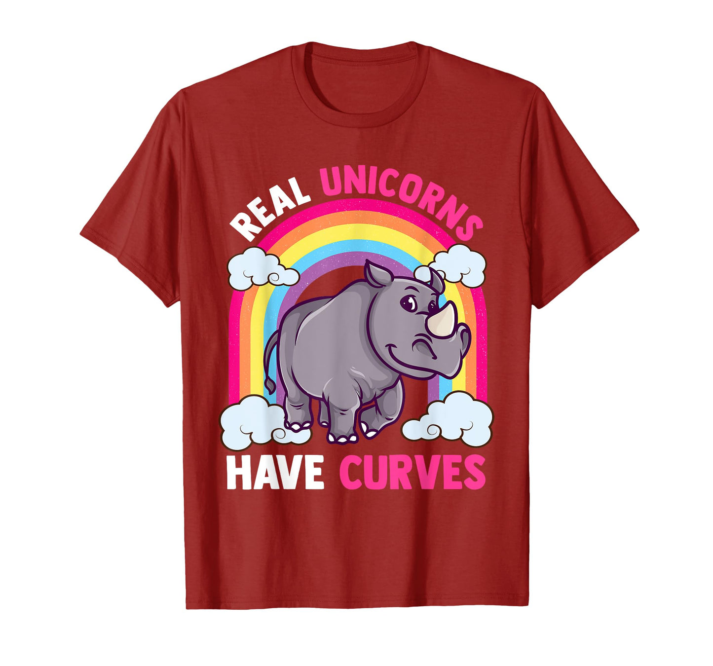 Real Unicorns Have Curves Funny Rhinoceros Animals Lover T-Shirt