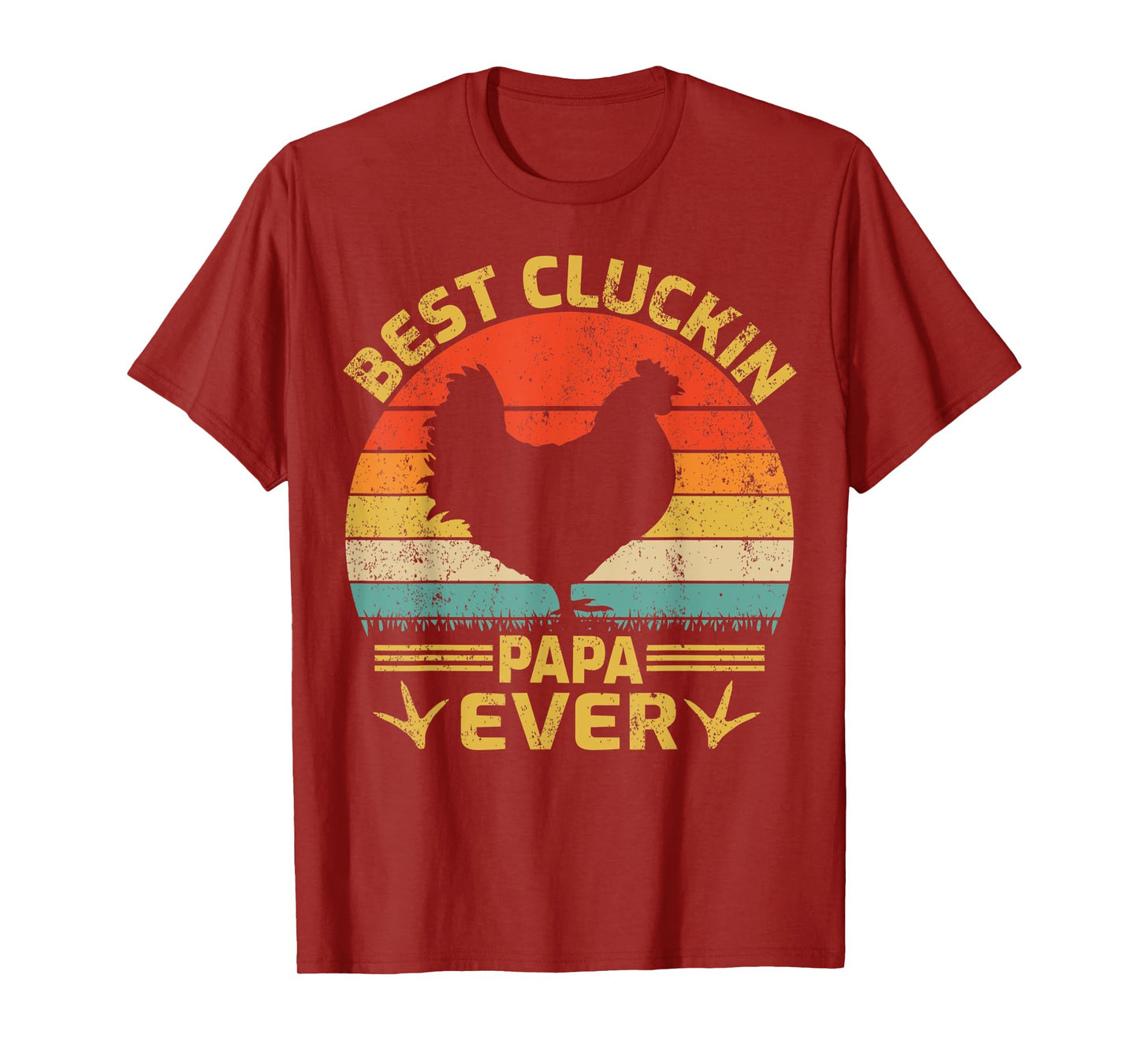 Mens Best Cluckin Papa Ever Vintage Chicken Papa Father's Day T-Shirt