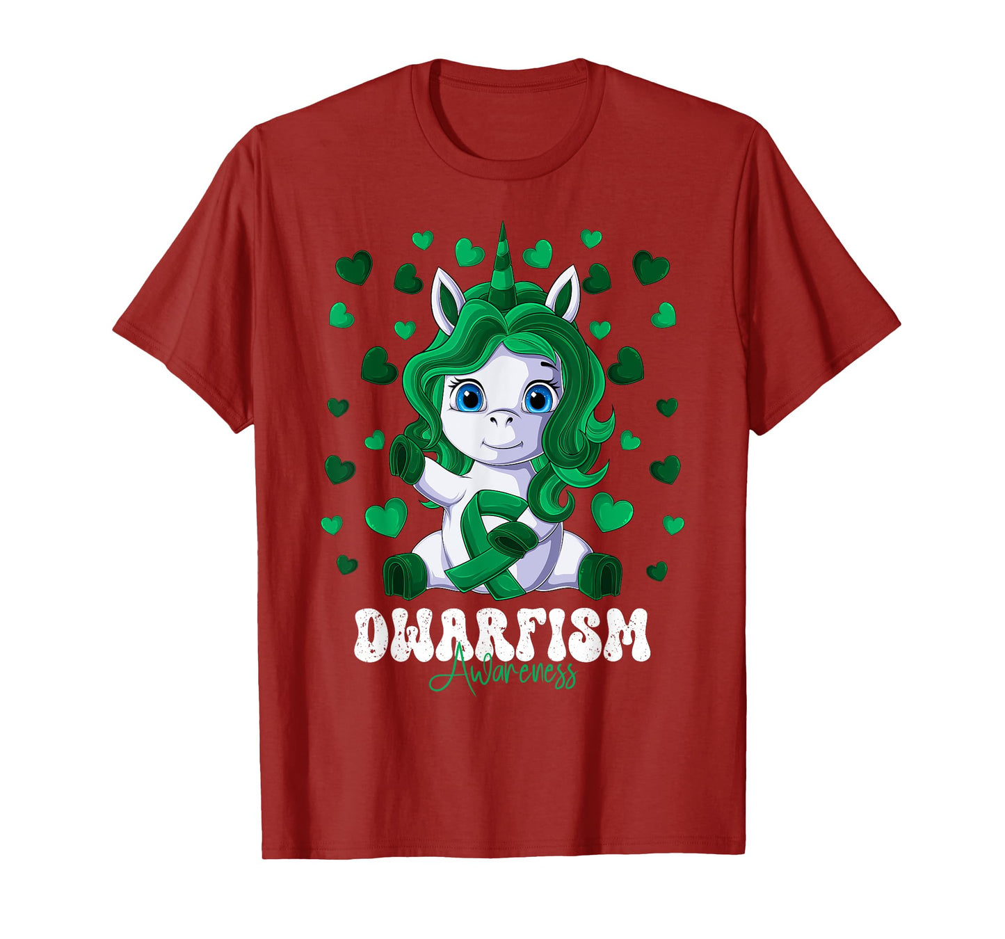 Dwarfism Awareness Month Green Ribbon Unicorn T-Shirt