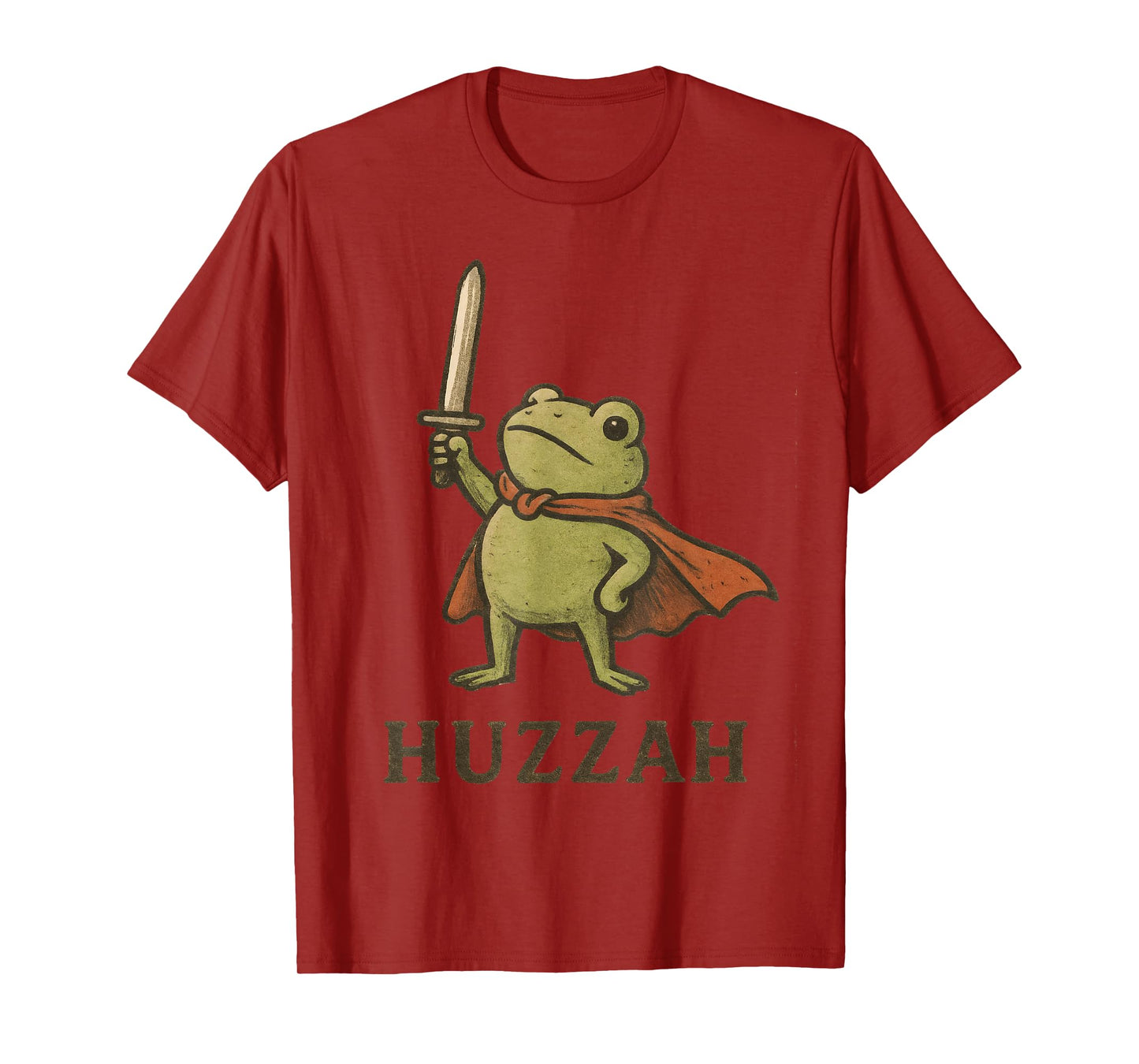 Funny Huzzah Frog Shirt, Vintage Toad Knight Tee T-Shirt