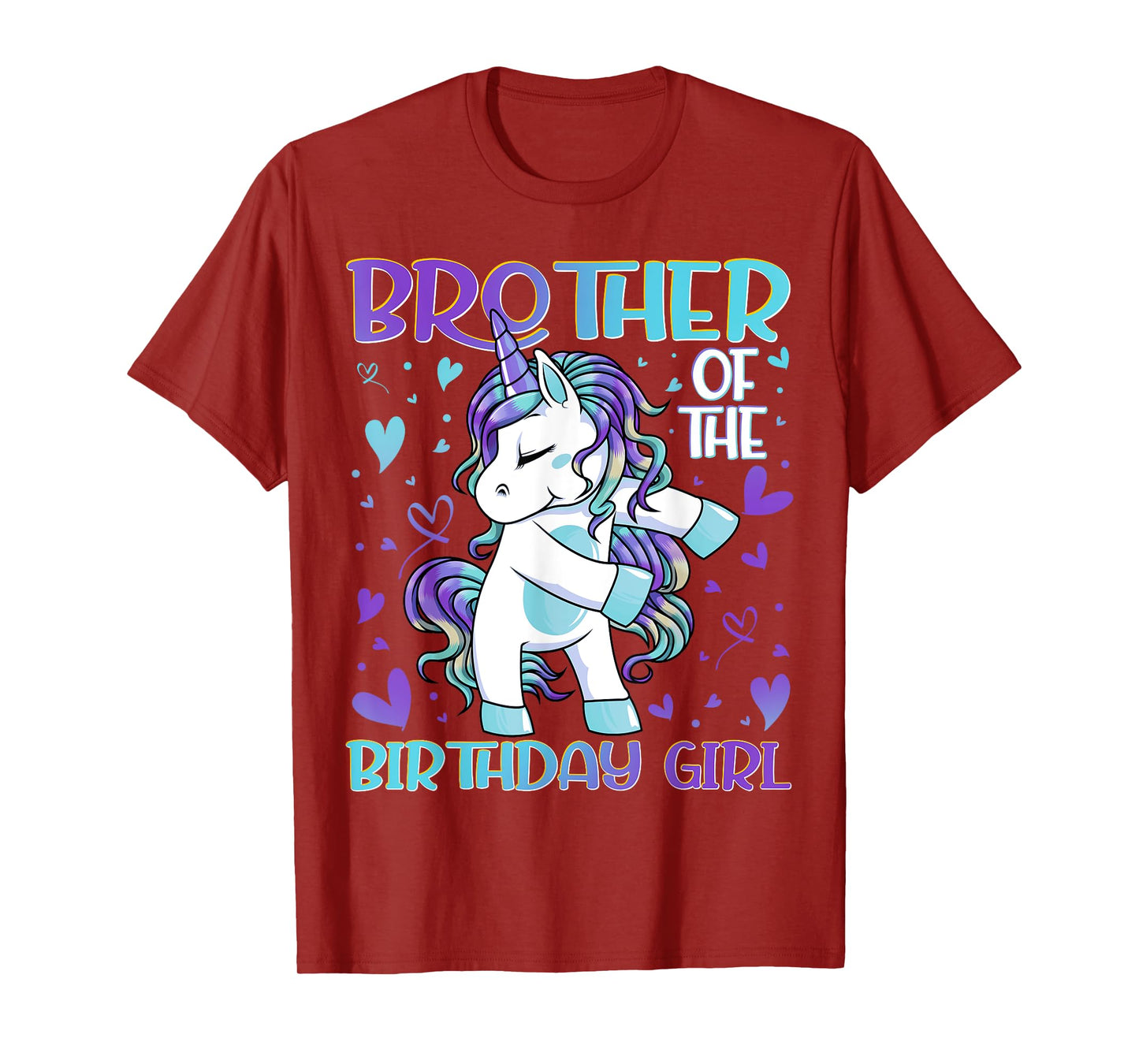 Brother of the Birthday Girl Flossing Unicorn Brother Gifts T-Shirt