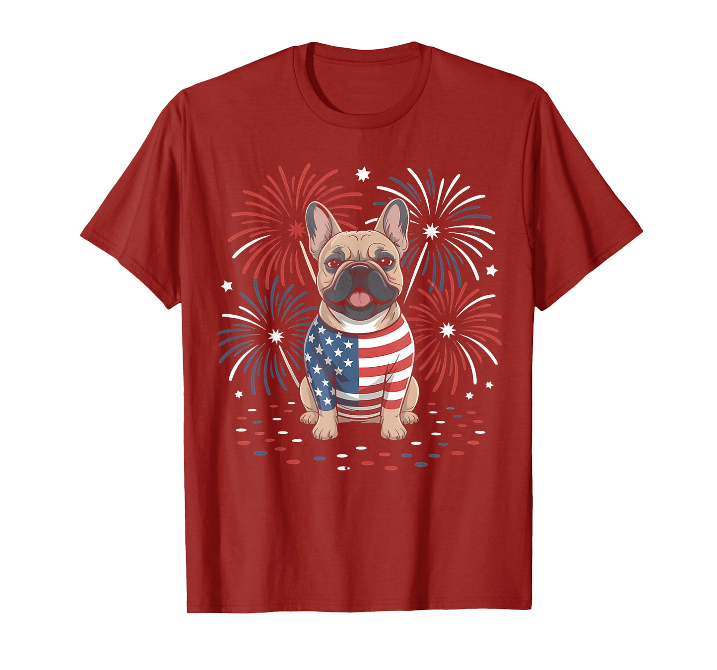 Cute French Bulldog USA American Flag Dog Lover 4th Of July T-Shirt for Men Women Kids