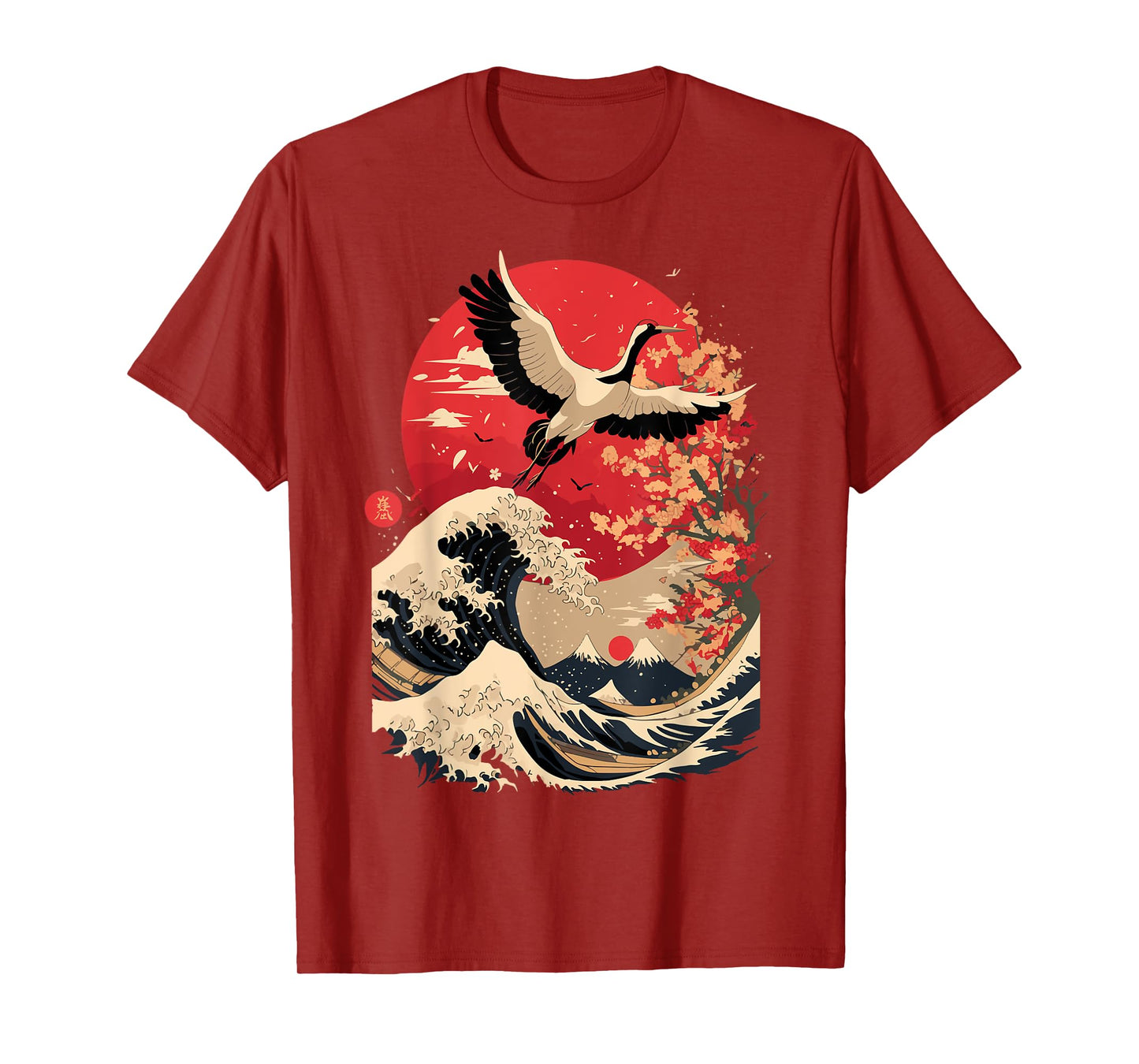 Japanese Crane Japan Cherry Blossom T-Shirt