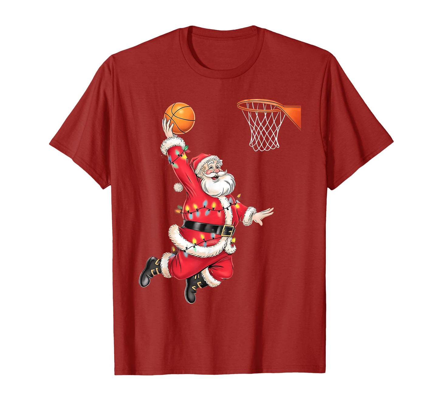 Funny Santa Claus Playing Basketball Merry Christmas Boys T-Shirt
