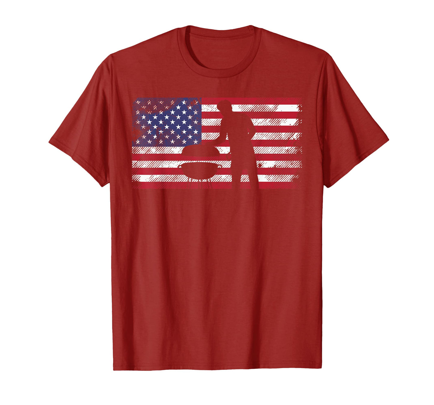 American Flag Dad Bbq Grilling Barbecue Meat Patriotic Men T-Shirt