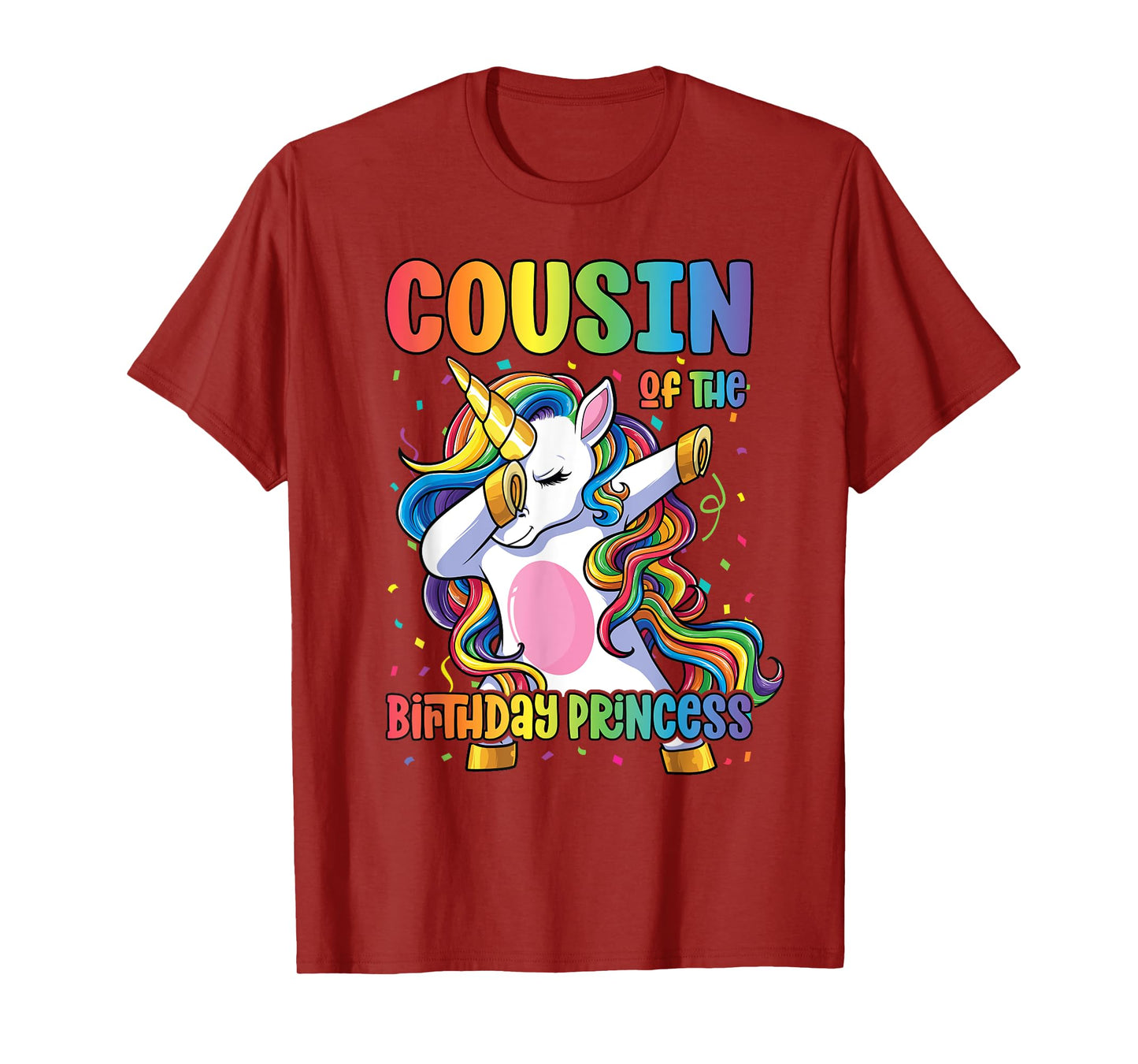 Cousin of the Birthday Princess Girl Dabbing Unicorn Cousin T-Shirt