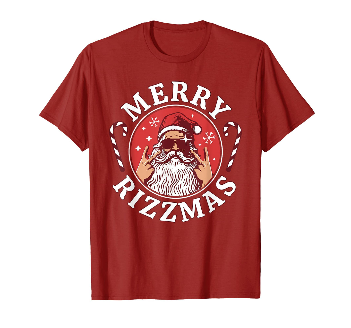 Merry Rizzmas Kids Teens School Funny Christmas Santa Claus T-Shirt