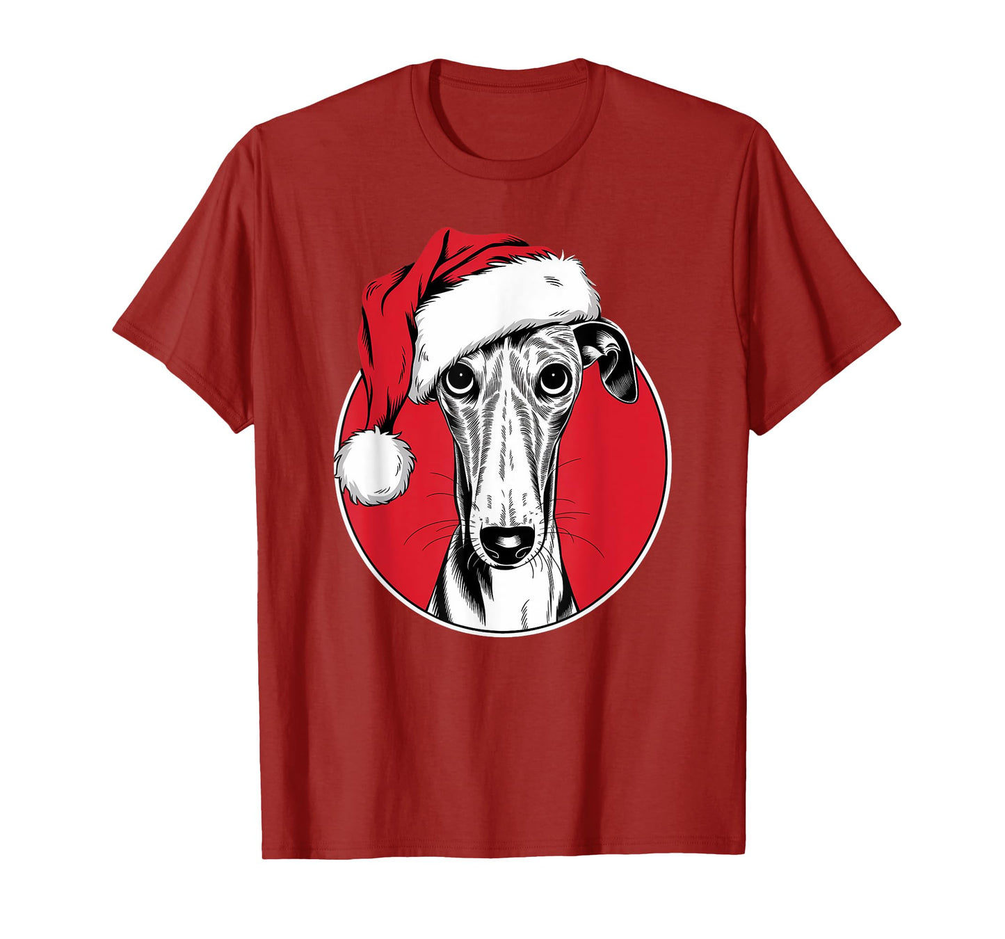 Joyful Greyhound Santa Dog on Greyhound Christmas T-Shirt for Men Women Kids