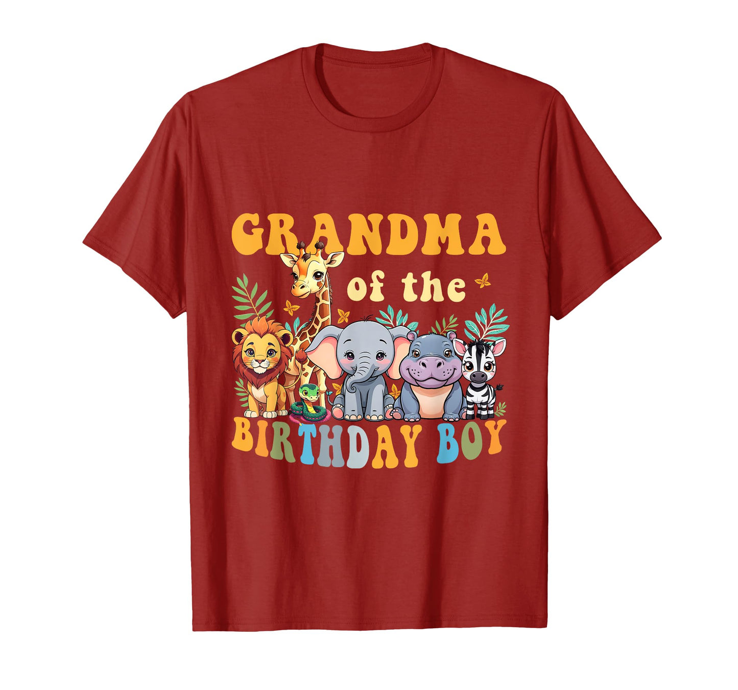 Grandma of the Birthday Boy Safari Jungle Animal Matching T-Shirt