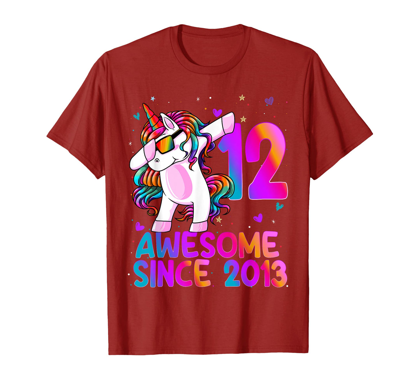 Dabbing Unicorn 12 Year Old 12th Birthday Girl Unicorn Party T-Shirt
