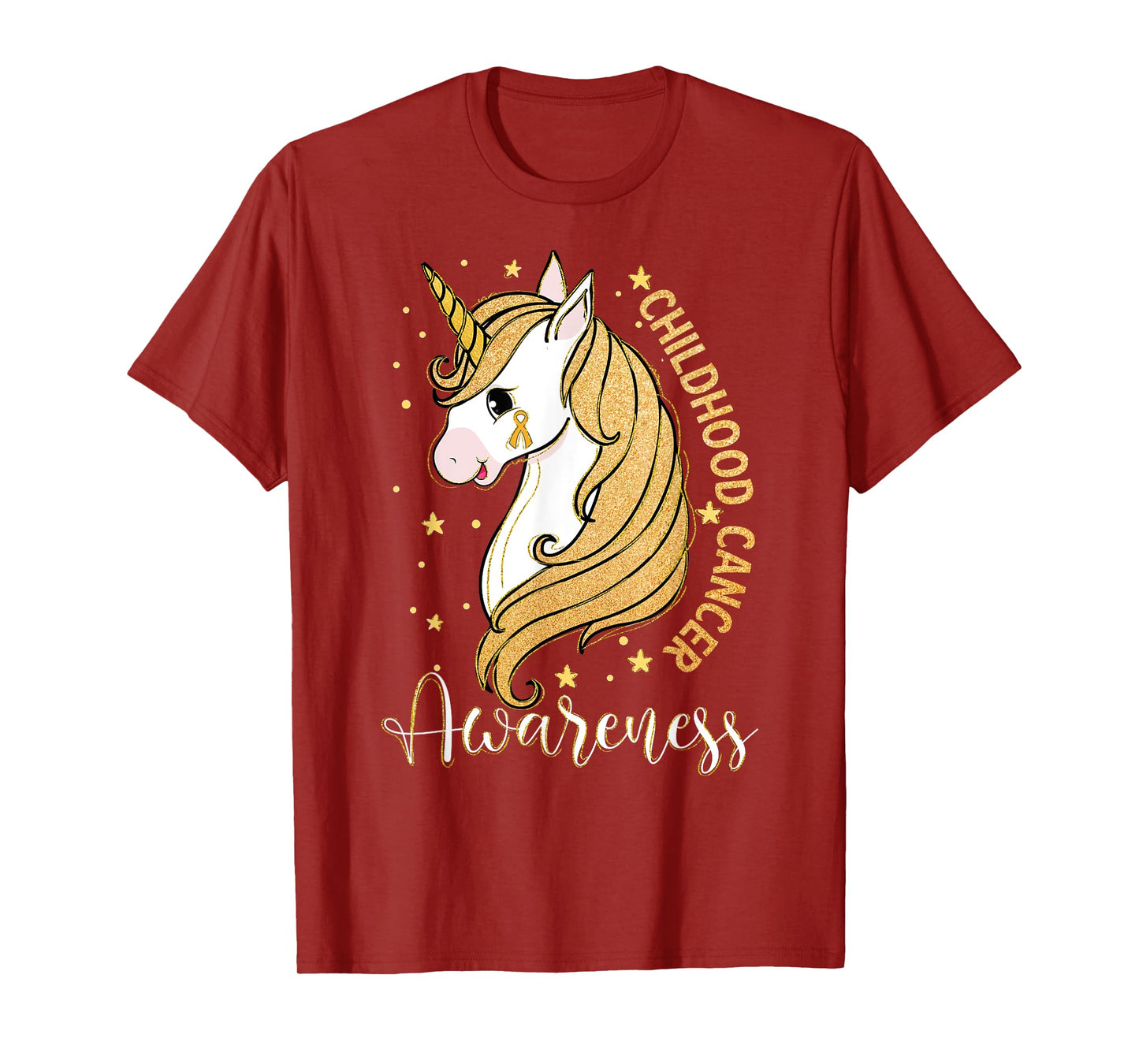 Childhood Cancer Awareness Unicorn Warrior Support Kid Girls T-Shirt