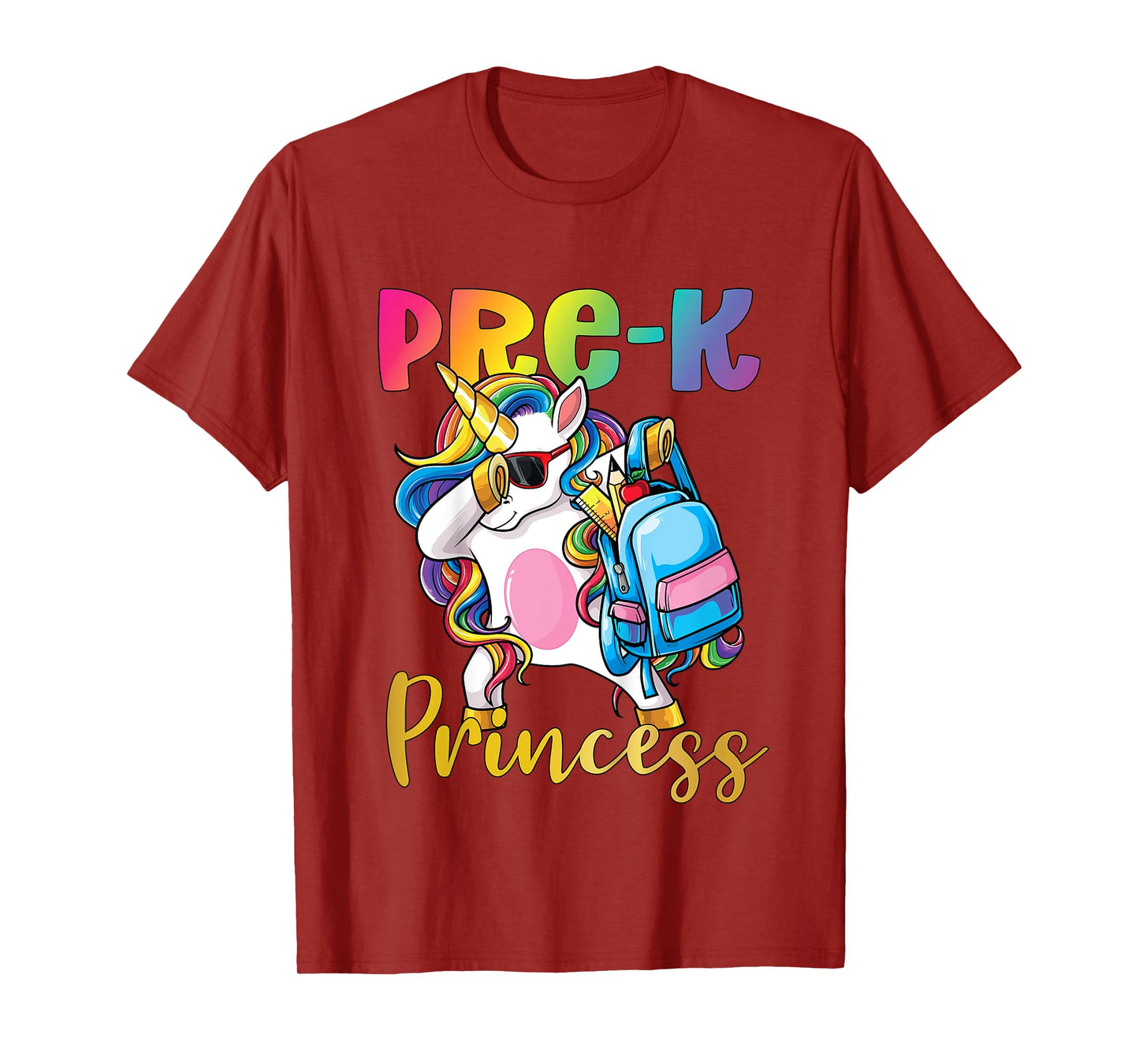 Pre K Princess Dabbing Unicorn Back to School Girls T-Shirt