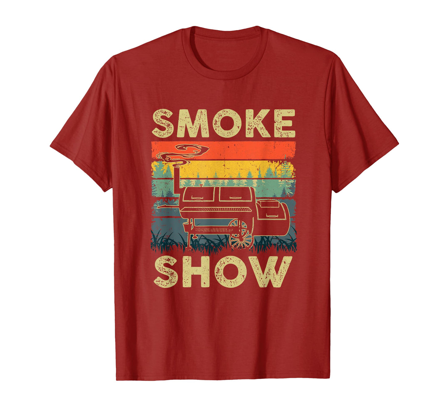Smoke Show Funny Bbq Smoker Grilling Meat Smoking Retro T-Shirt