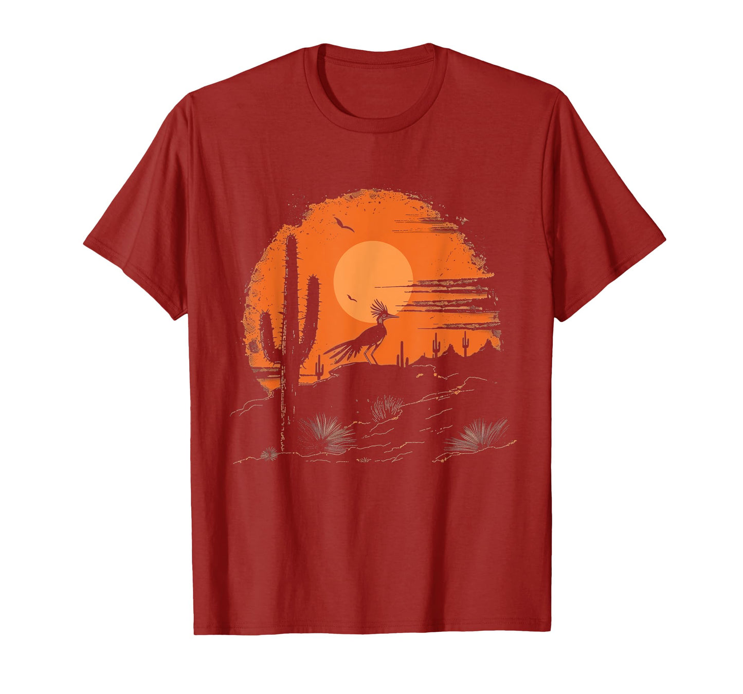 Roadrunner Bird Desert Landscape Cactus Arizona Texas Nevada T-Shirt