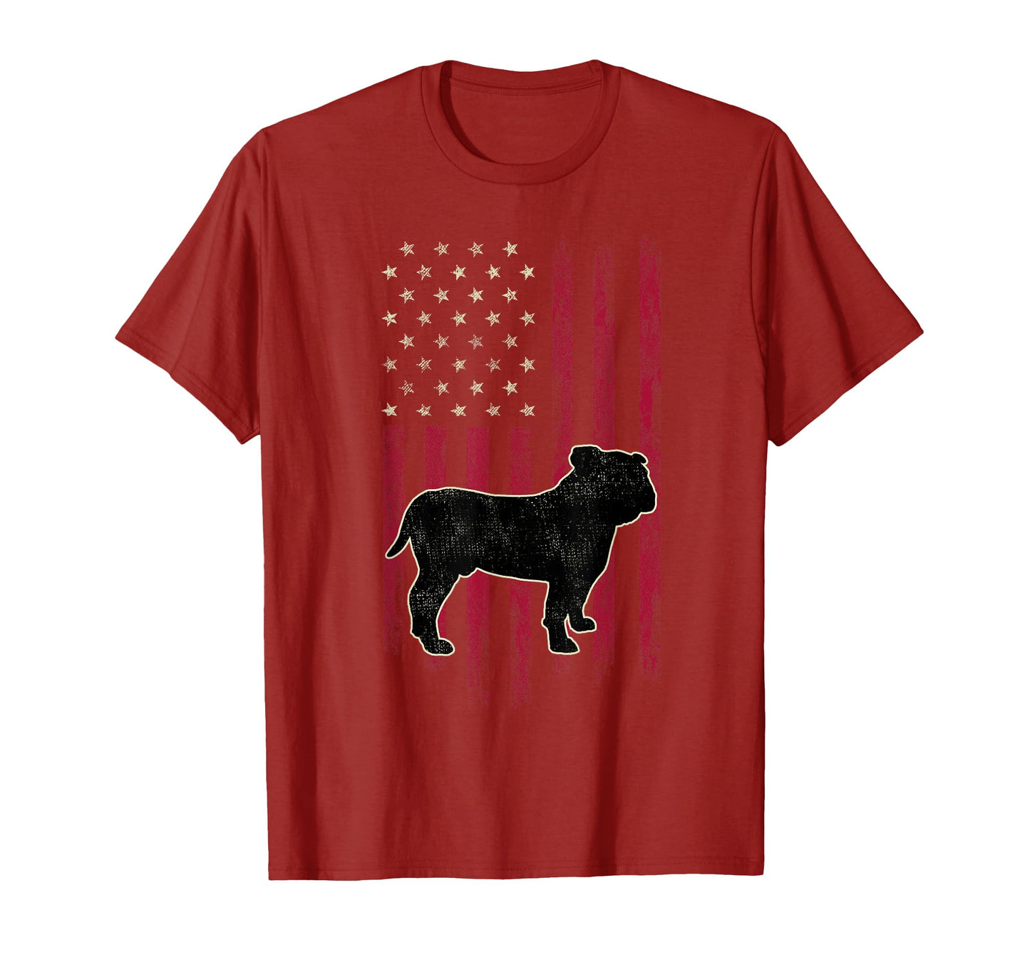 English Bulldog Dog Lovers American Flag 4th Of July T-Shirt