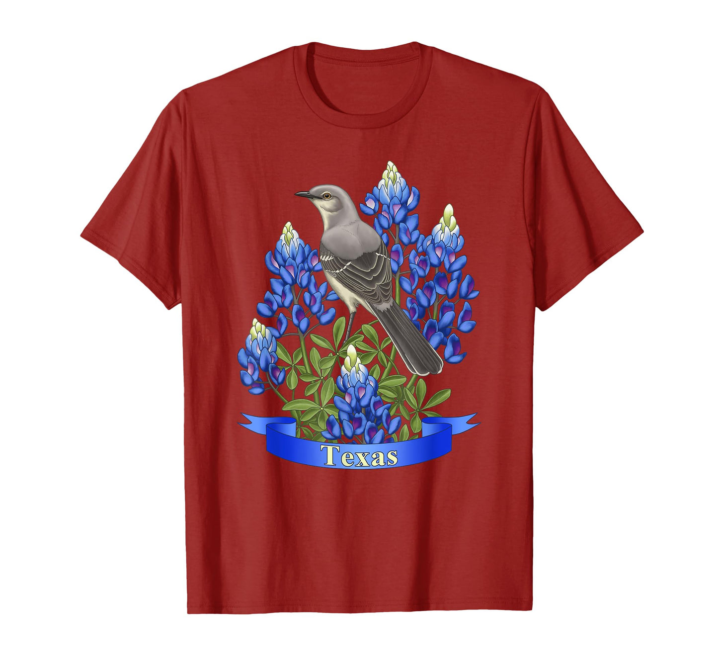 State Bird & Flower Texas Mockingbird & Lupine T-Shirt