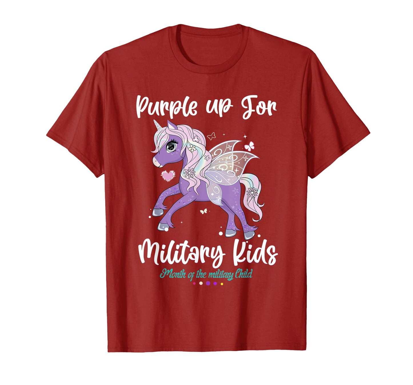 Unicorn Purple up Day For military kids CHILD Purple Up 2022 T-Shirt