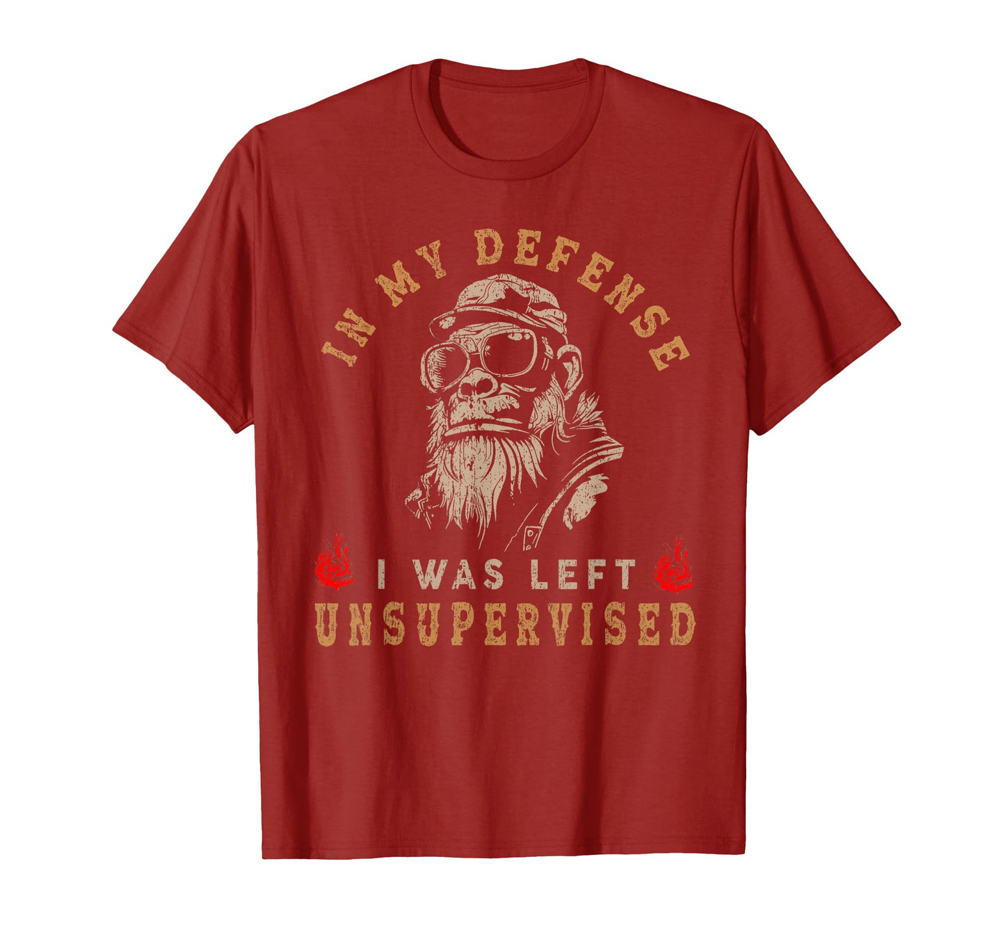 Funny Monkey In My Defense I Was Left Unsupervised T-Shirt