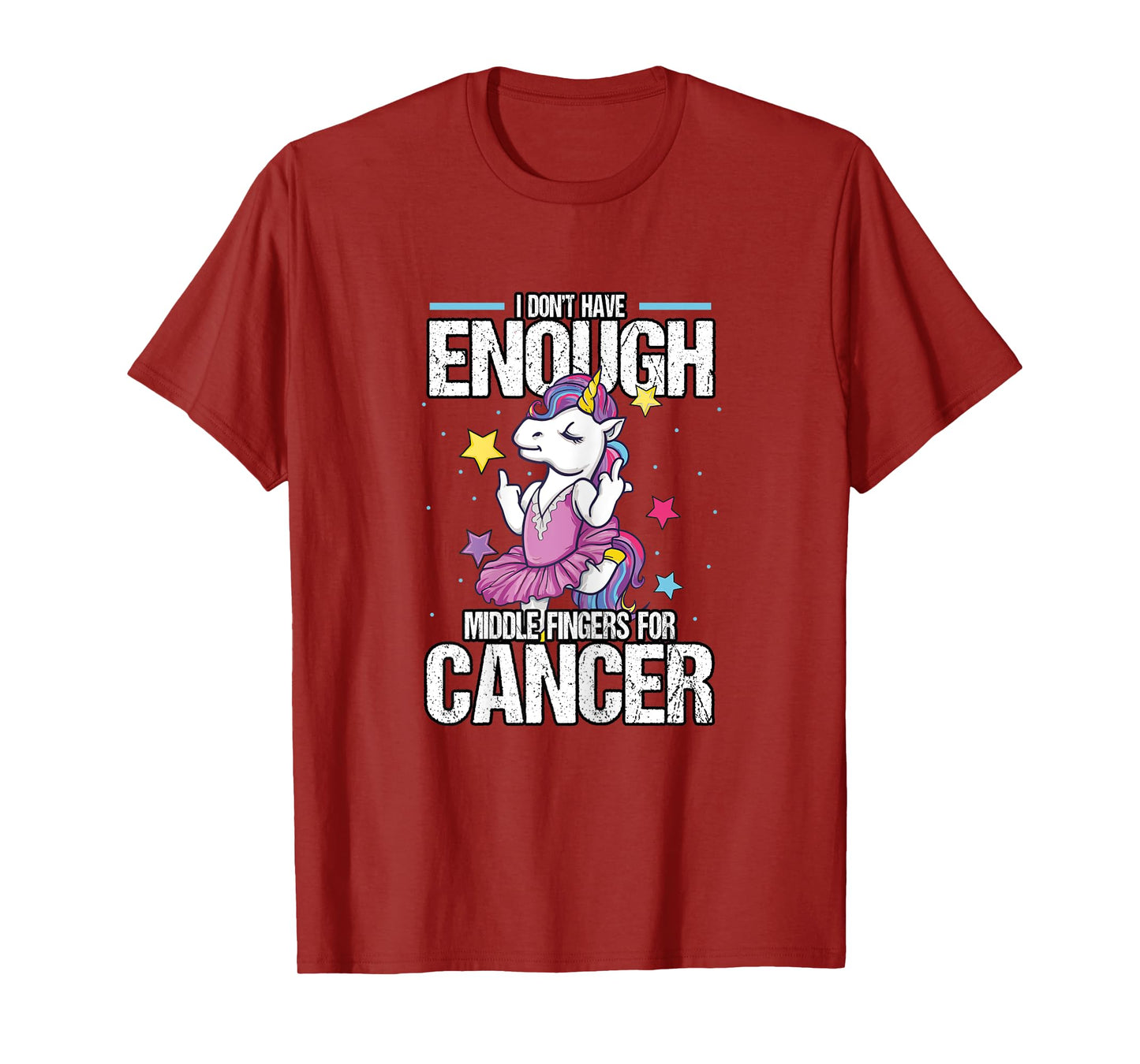Funny I Don't Have Enough Middle Fingers For Cancer Unicorn T-Shirt