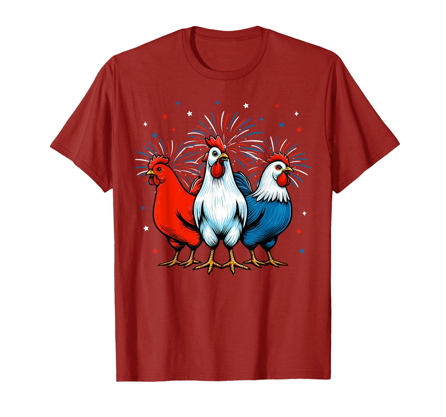 Funny 4th Of July Chickens Lover USA Flag Patriotic Chicken T-Shirt