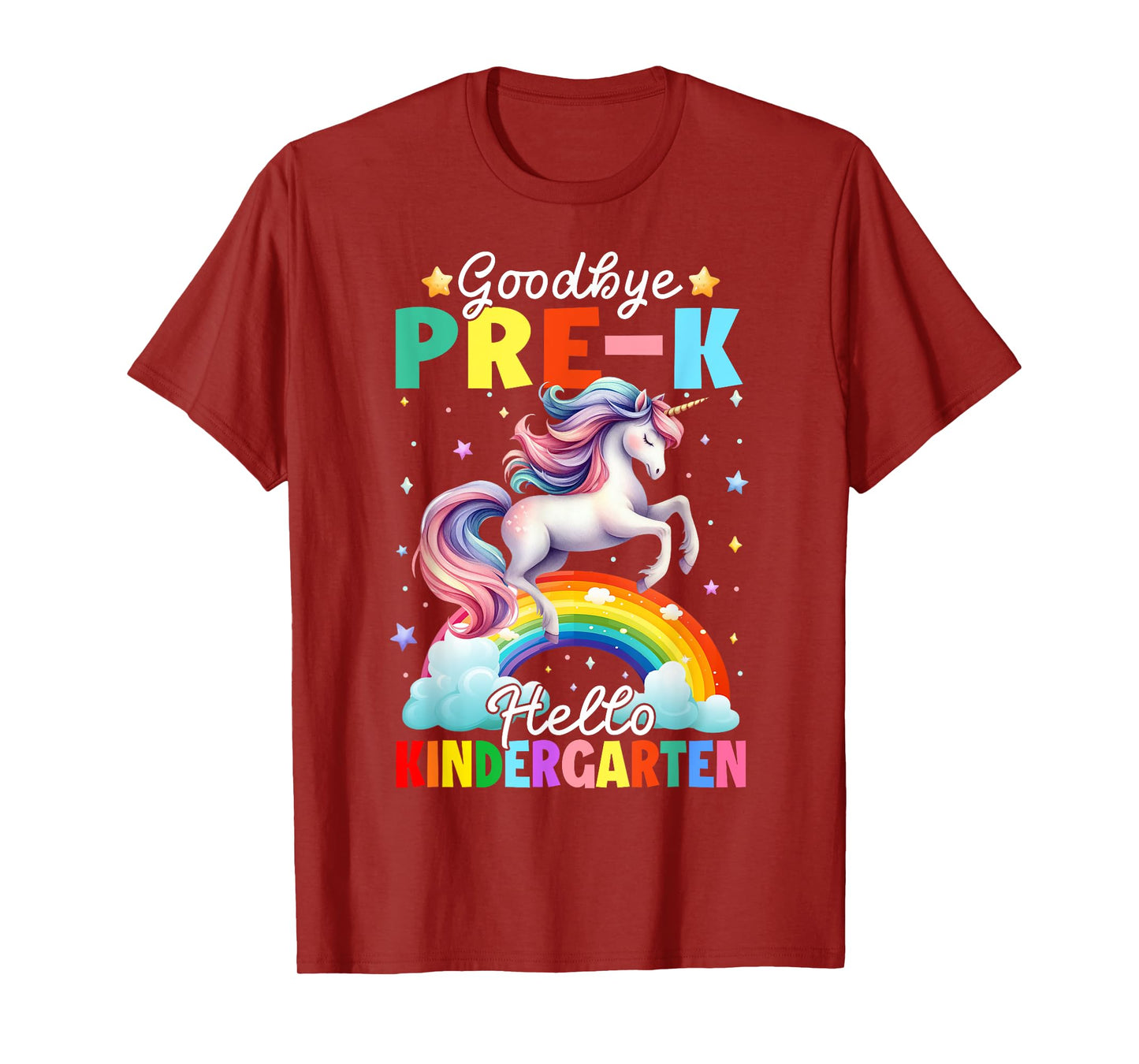 Kids Goodbye Pre-K Hello Kindergarten Unicorn Graduation T-Shirt