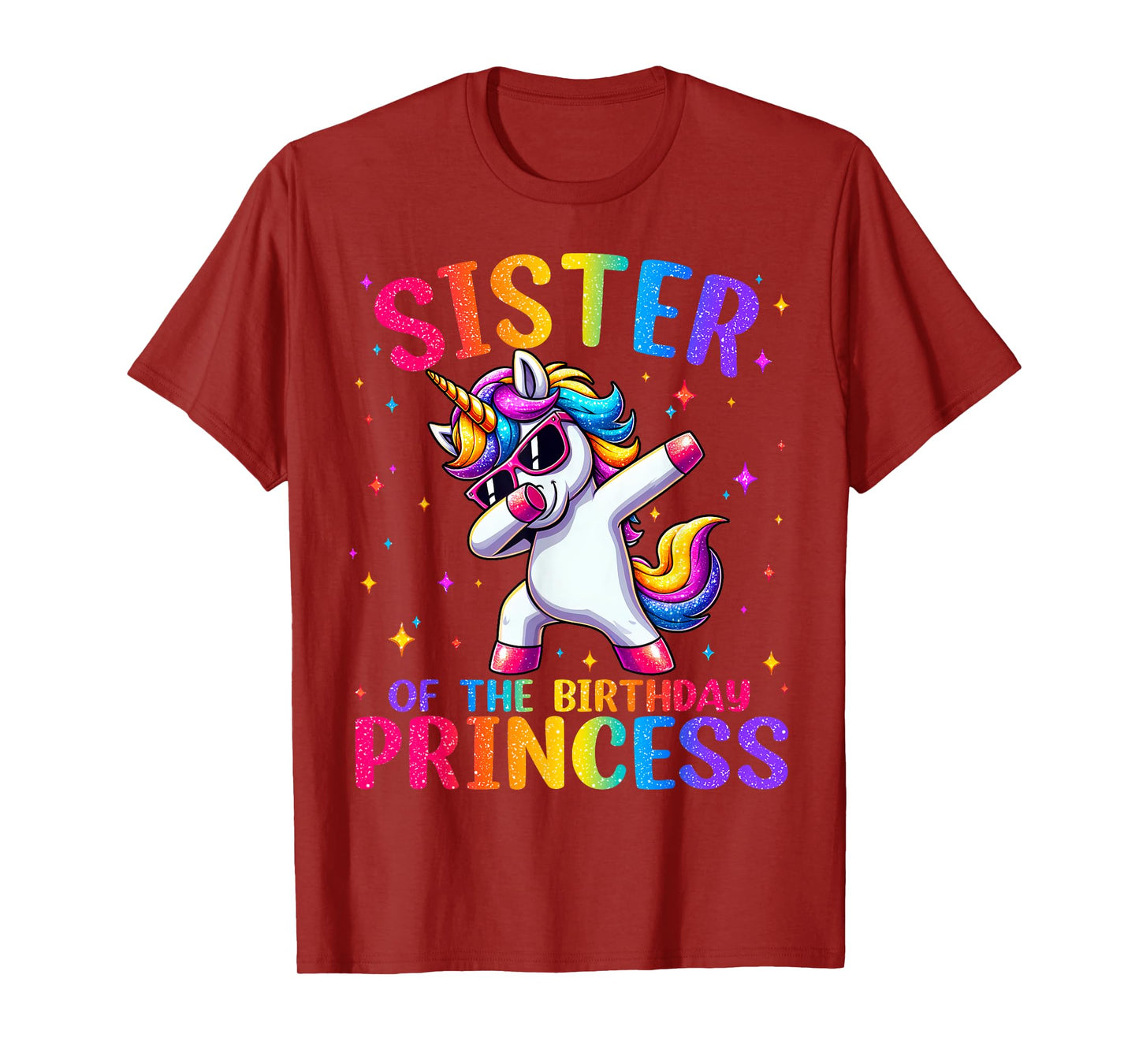 Sister of The Birthday Princess Matching Family Unicorn Girl T-Shirt
