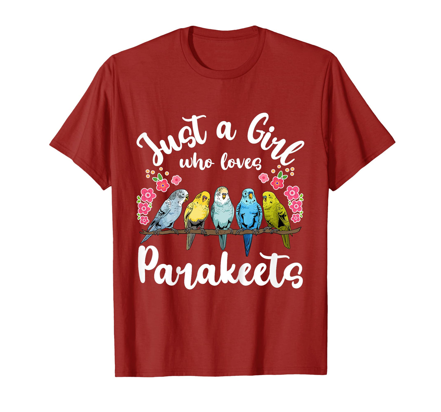 Kids Parakeet Birds Just a Girl Who Loves Parakeets T-Shirt