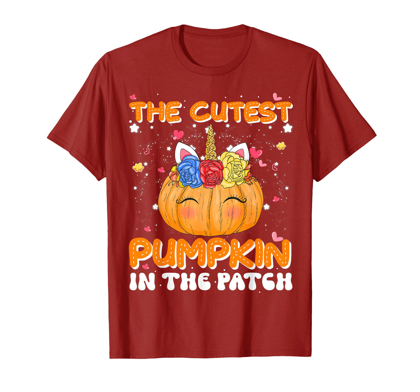 The Cutest Pumpkin In The Patch Unicorn Pumpkin Halloween T-Shirt