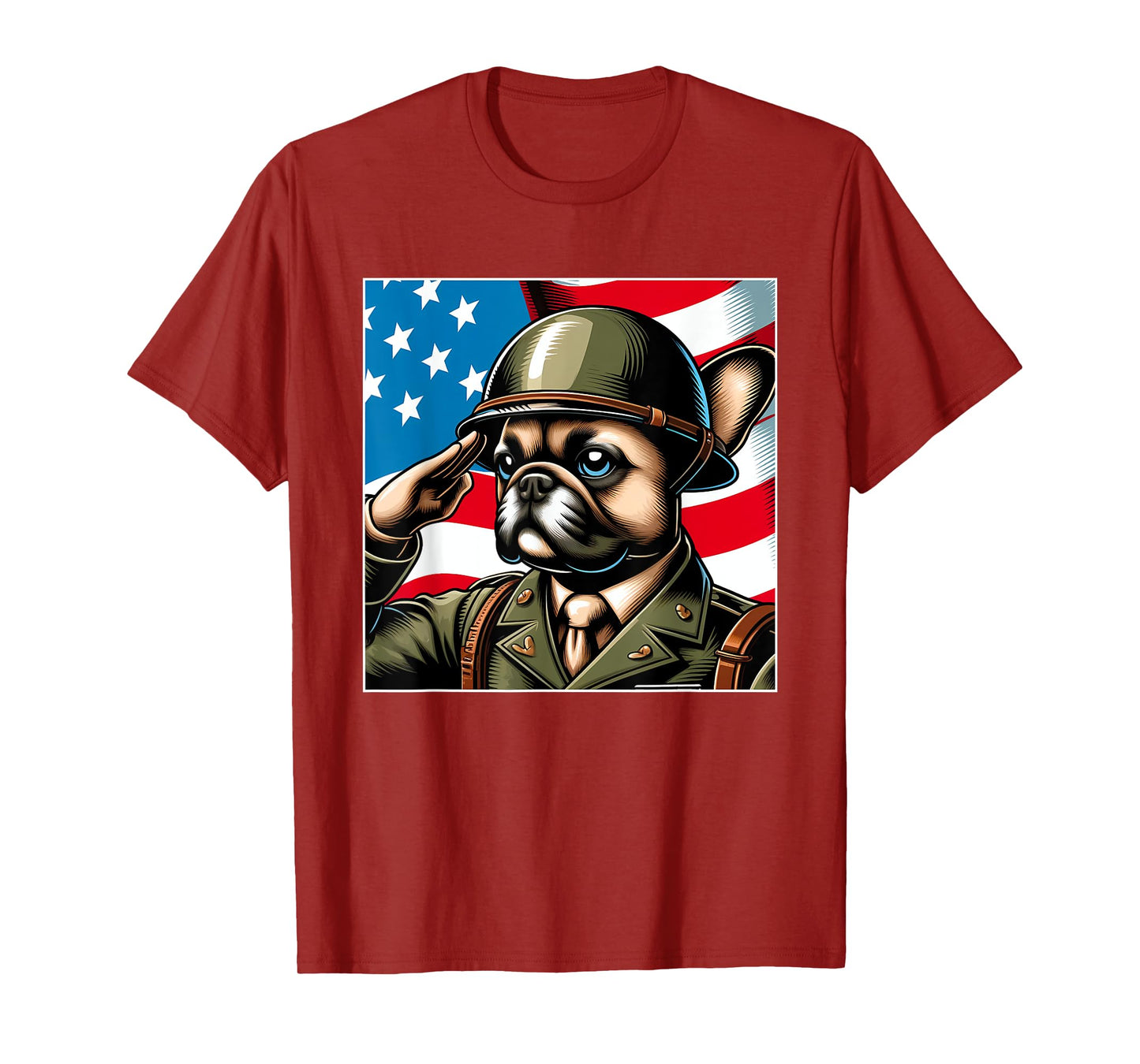 4th Of July US Flag Salute French Bulldog T-Shirt for Women Men