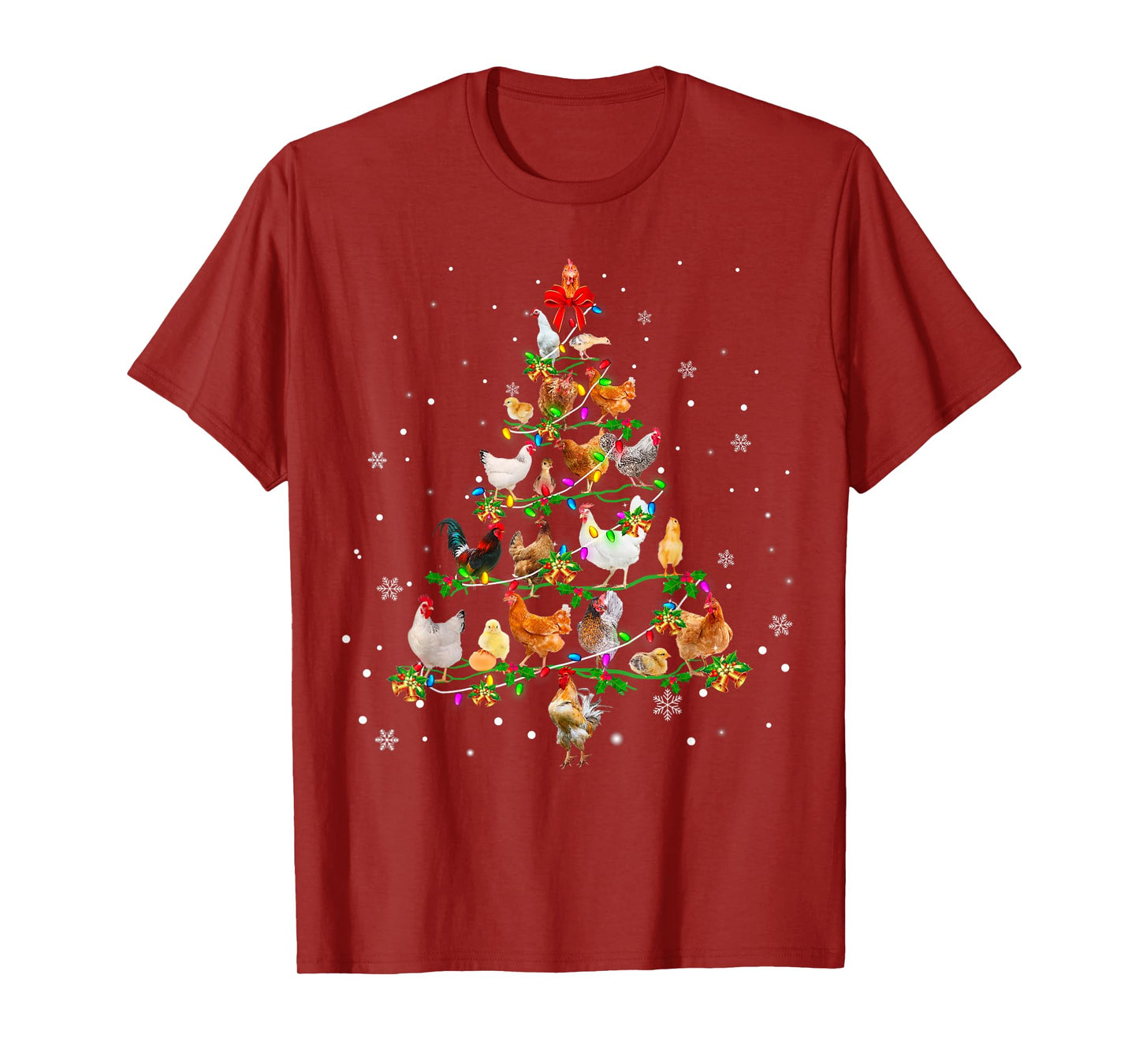 Chicken Christmas Tree Ornament Decor Xmas T-Shirt