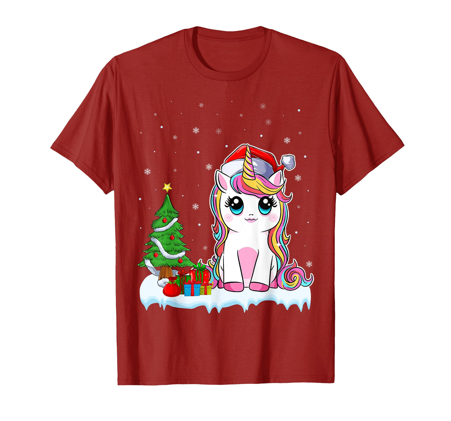 Unicorn Christmas For Girls Kids Santa Unicorn Xmas Tree T-Shirt