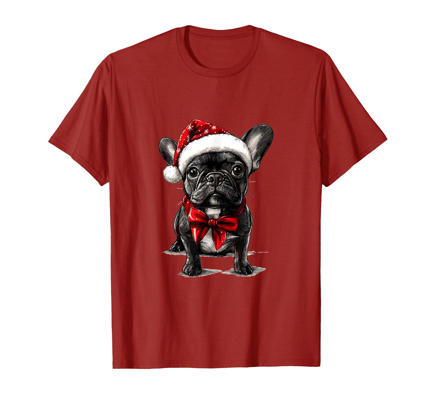 Cute French Bulldog Frenchie Dog Christmas Merry X-mas T-Shirt
