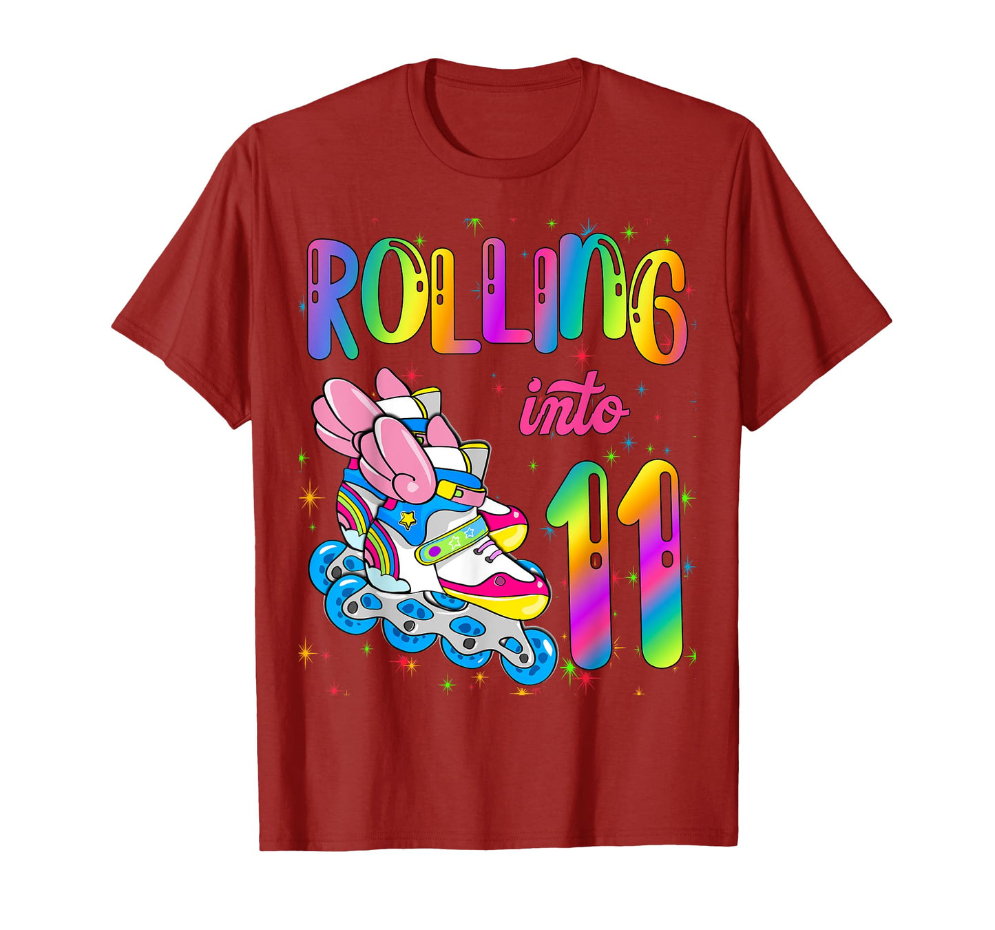 Rolling Into 11 years Let's Roll I'm Turning 11 Roller Skate T-Shirt