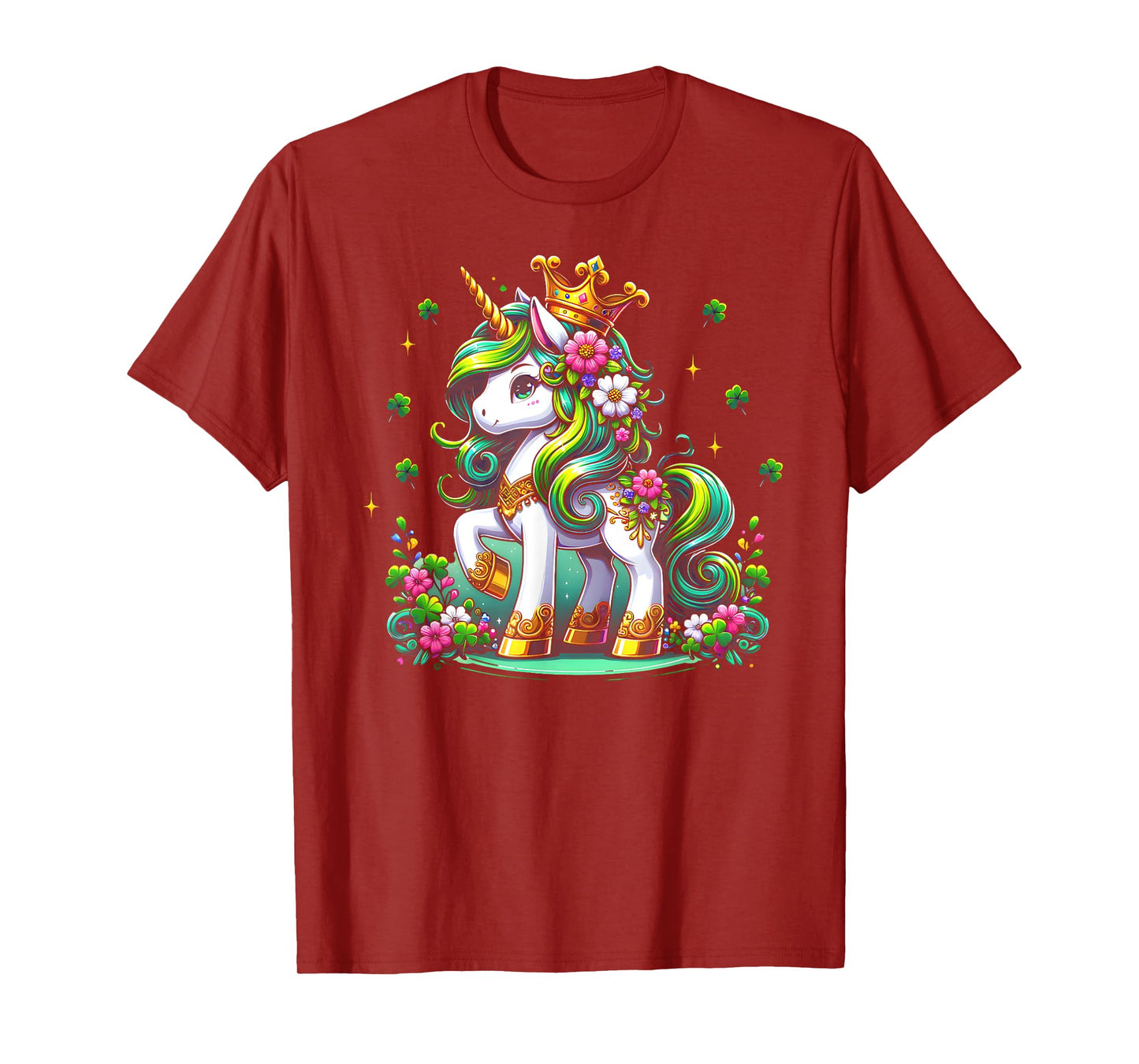Cute Unicorn Shamrock St Patricks Day Girls Kids Lepricorn T-Shirt