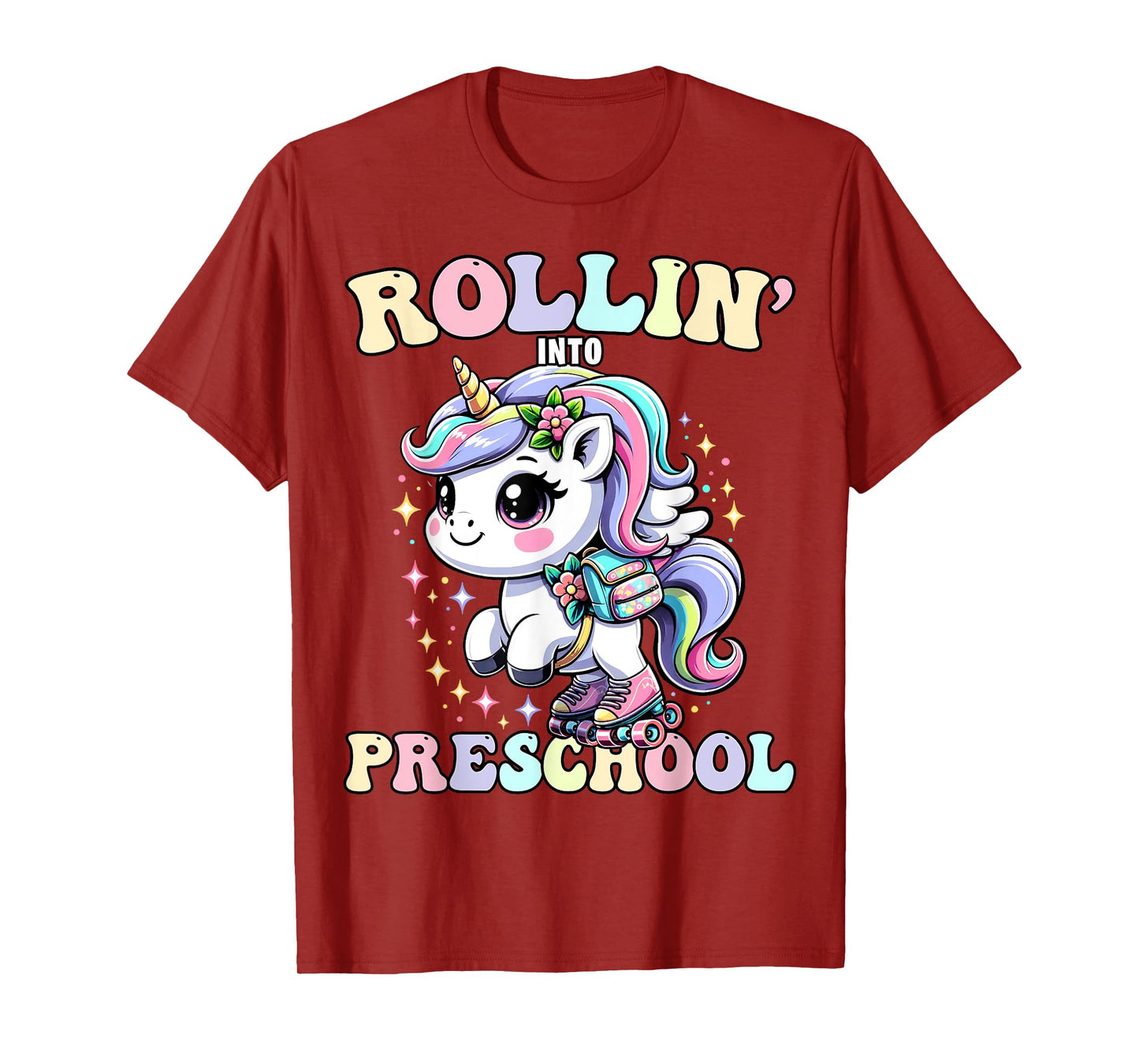 Preschool Back To School First Day Girls PreK Rollin Unicorn T-Shirt