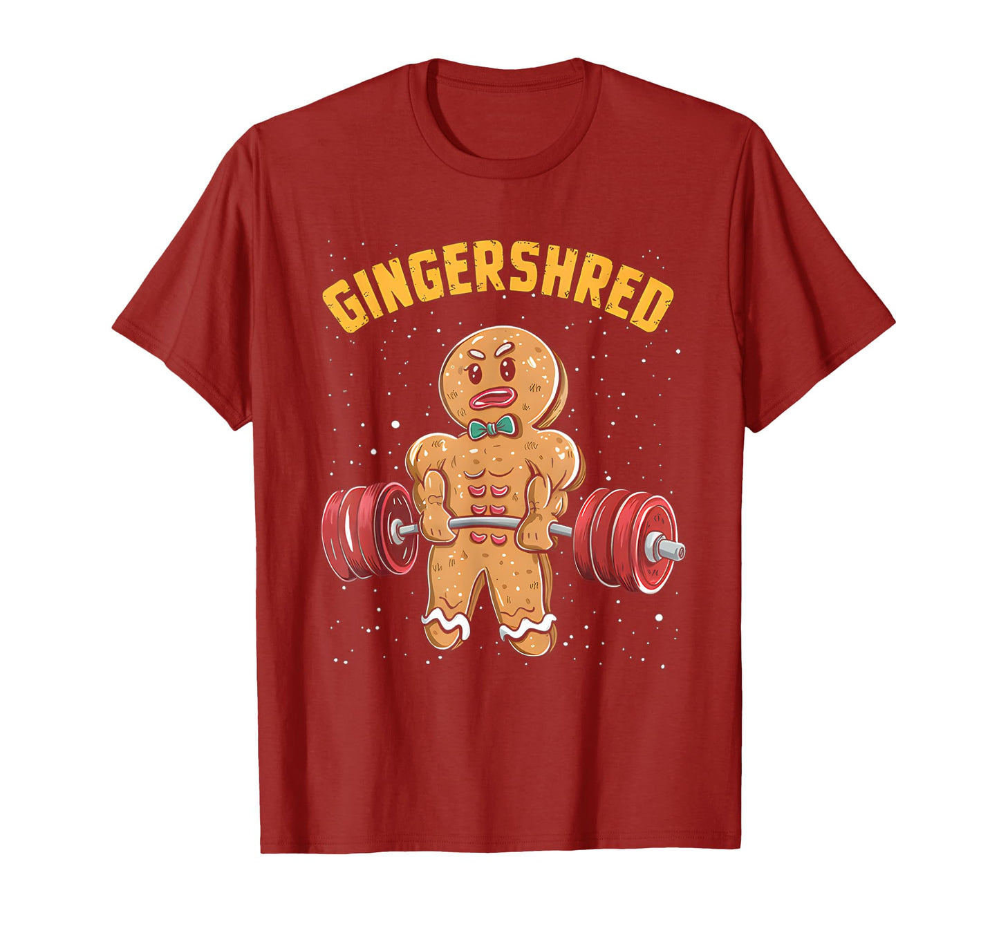 Gingershred Funny Gingerbread Man Gym Bodybuilding Christmas T-Shirt