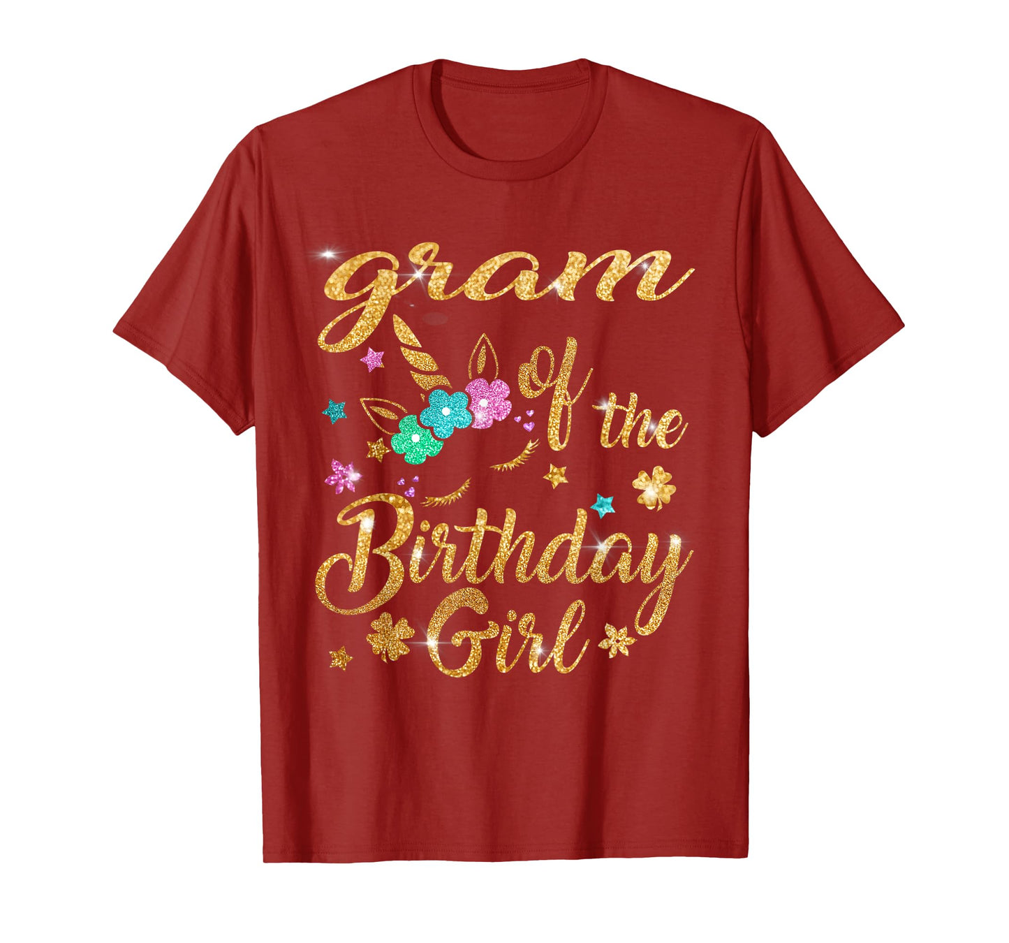 Gram of The Birthday Girl Unicorn Grandma T-Shirt