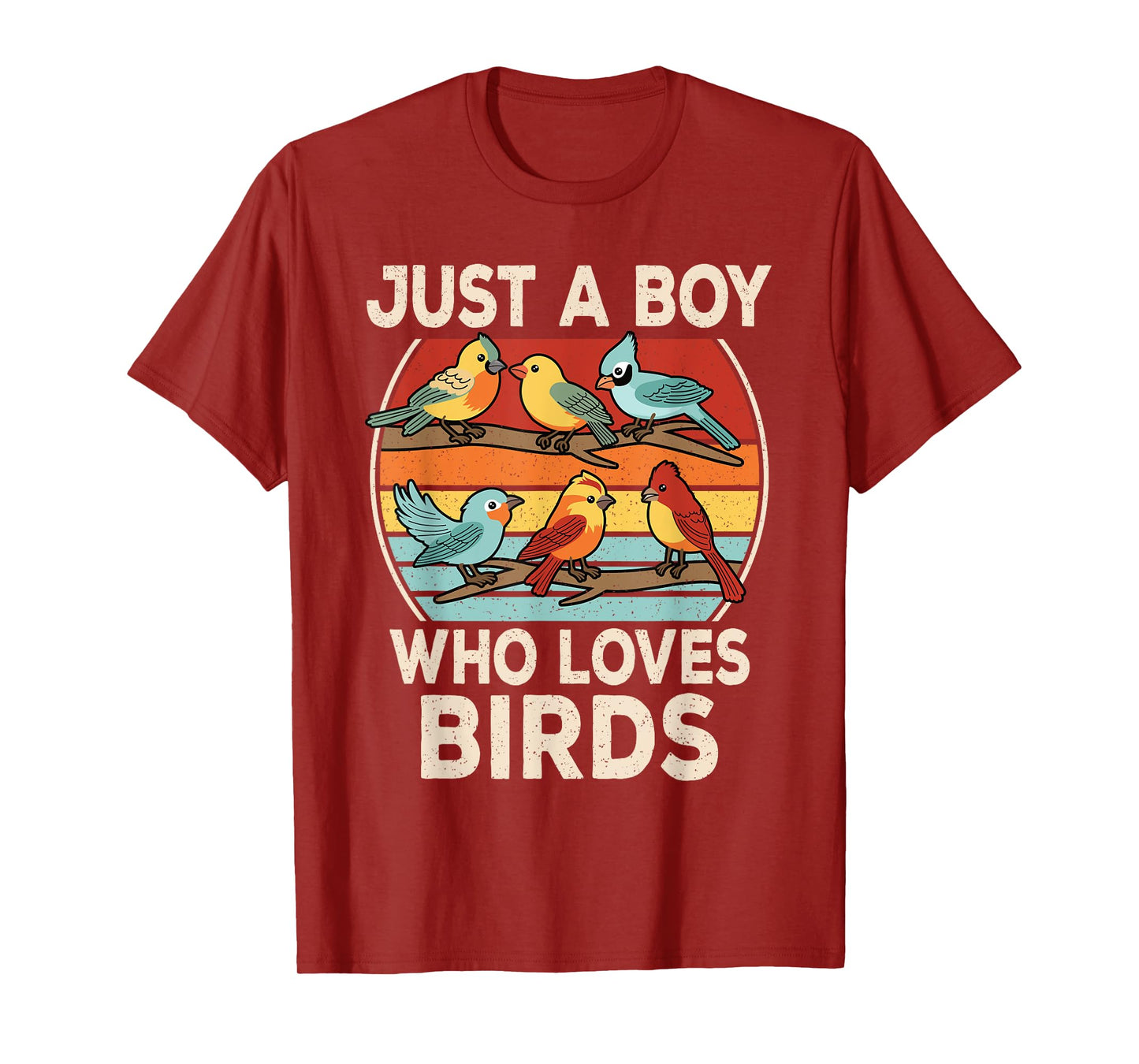 Just A Boy Who Loves Birds Birding Bird Watching Boys Kids T-Shirt